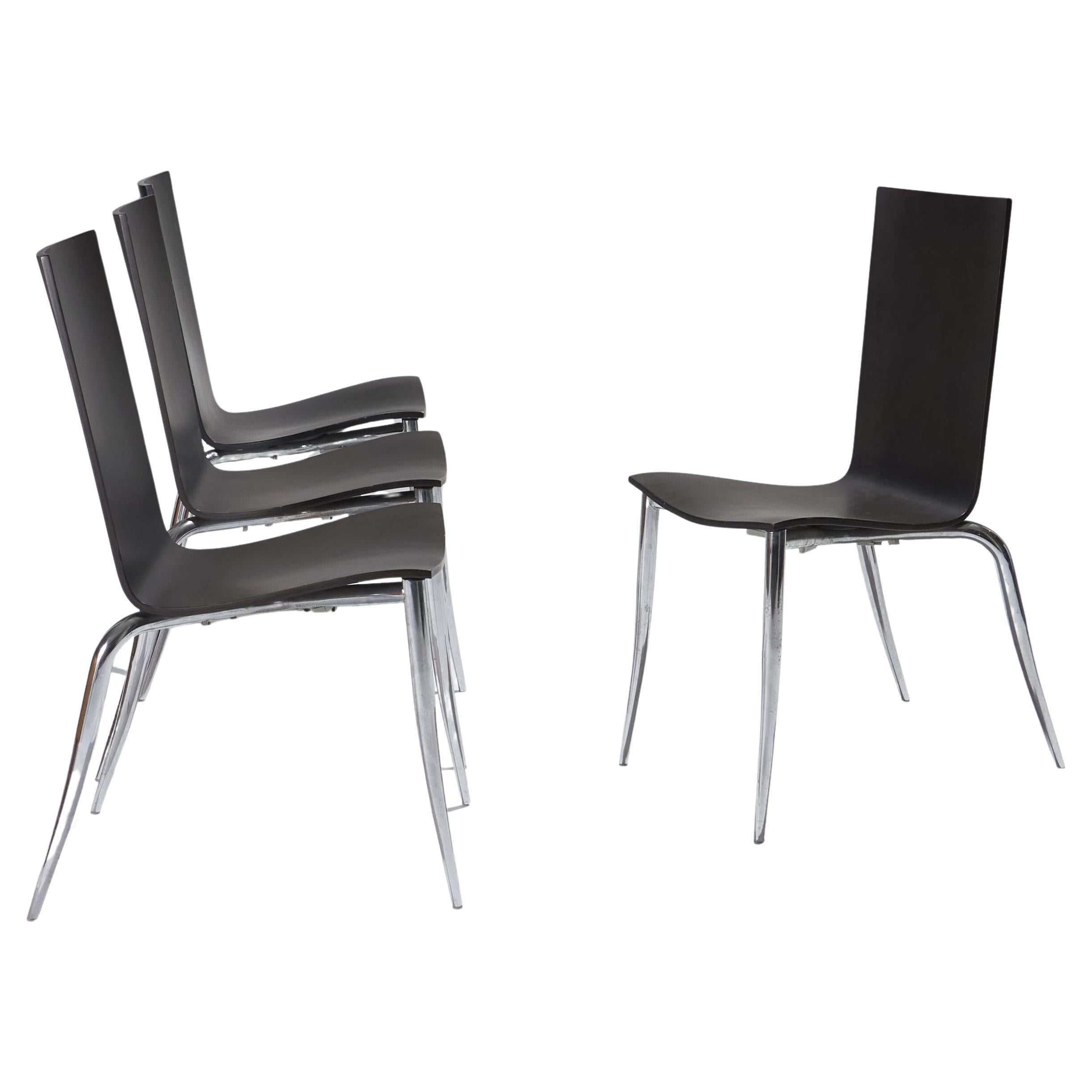 Set of 4 Olly Tango chairs by Philippe Starck, 1980s