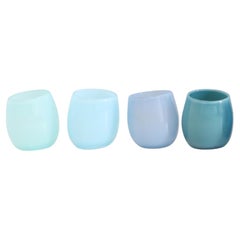 Set of 4 Opaque Blue Drink Cups by SkLO