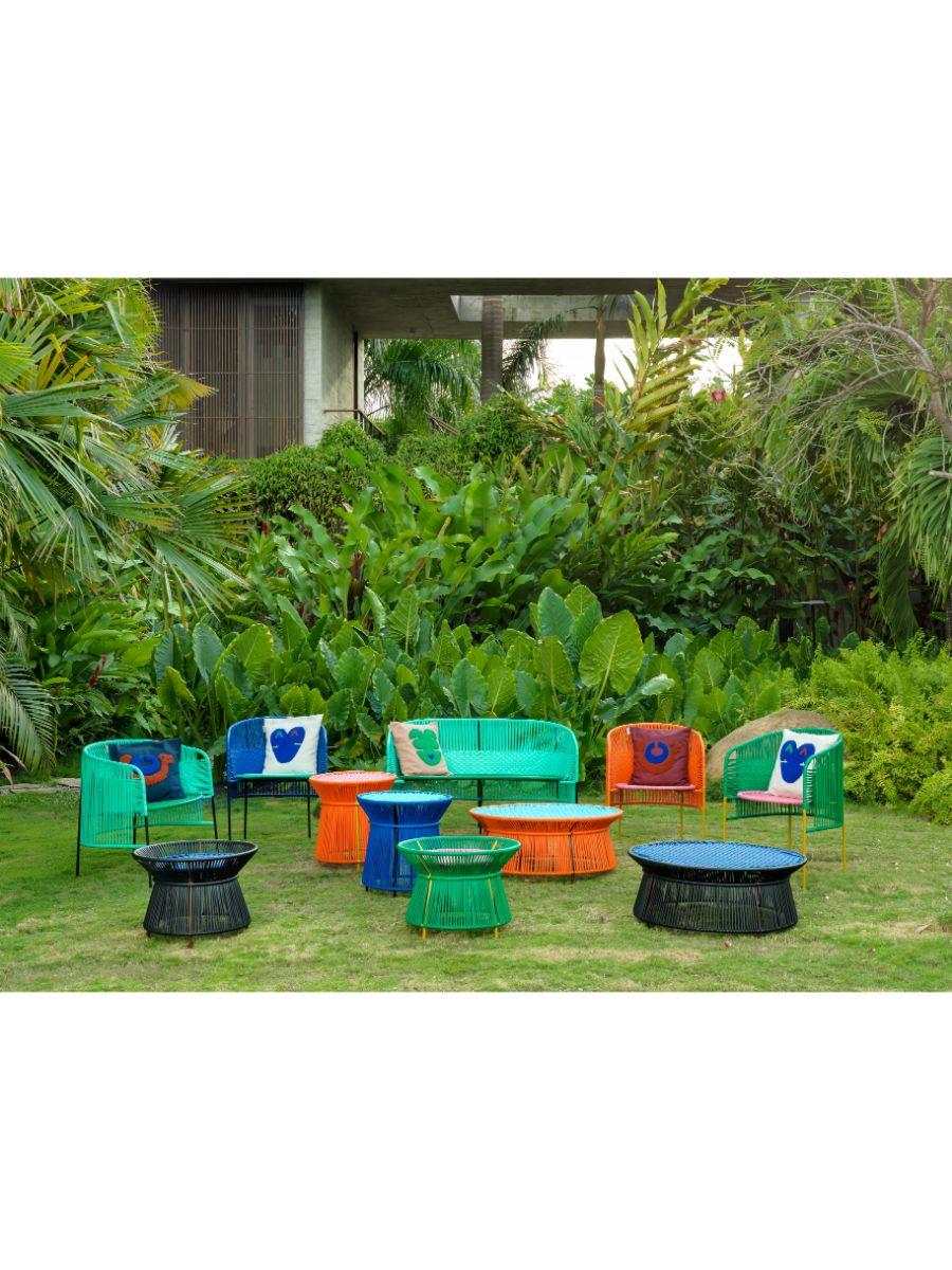 Set of 4 Orange Mint Caribe Lounge Chair by Sebastian Herkner 9