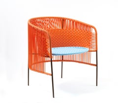 Set of 4 Orange Mint Caribe Lounge Chair by Sebastian Herkner