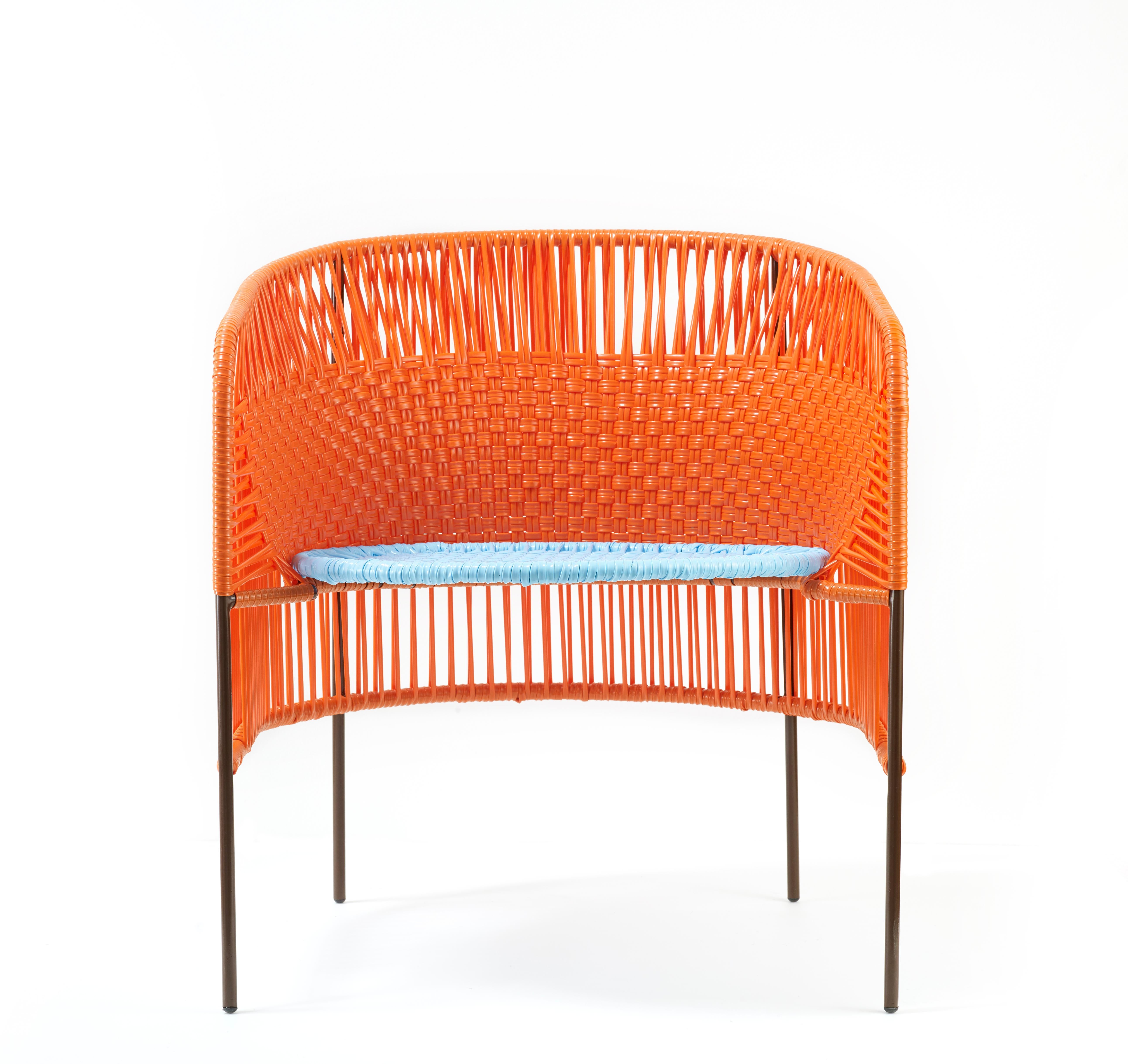 Contemporary Set of 4 Orange Mint Caribe Lounge Chair by Sebastian Herkner