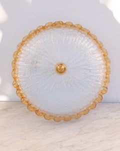 Set Of 4 Orange Murano Glass 2 Ceiling Light and 2 Wall Light, 1970