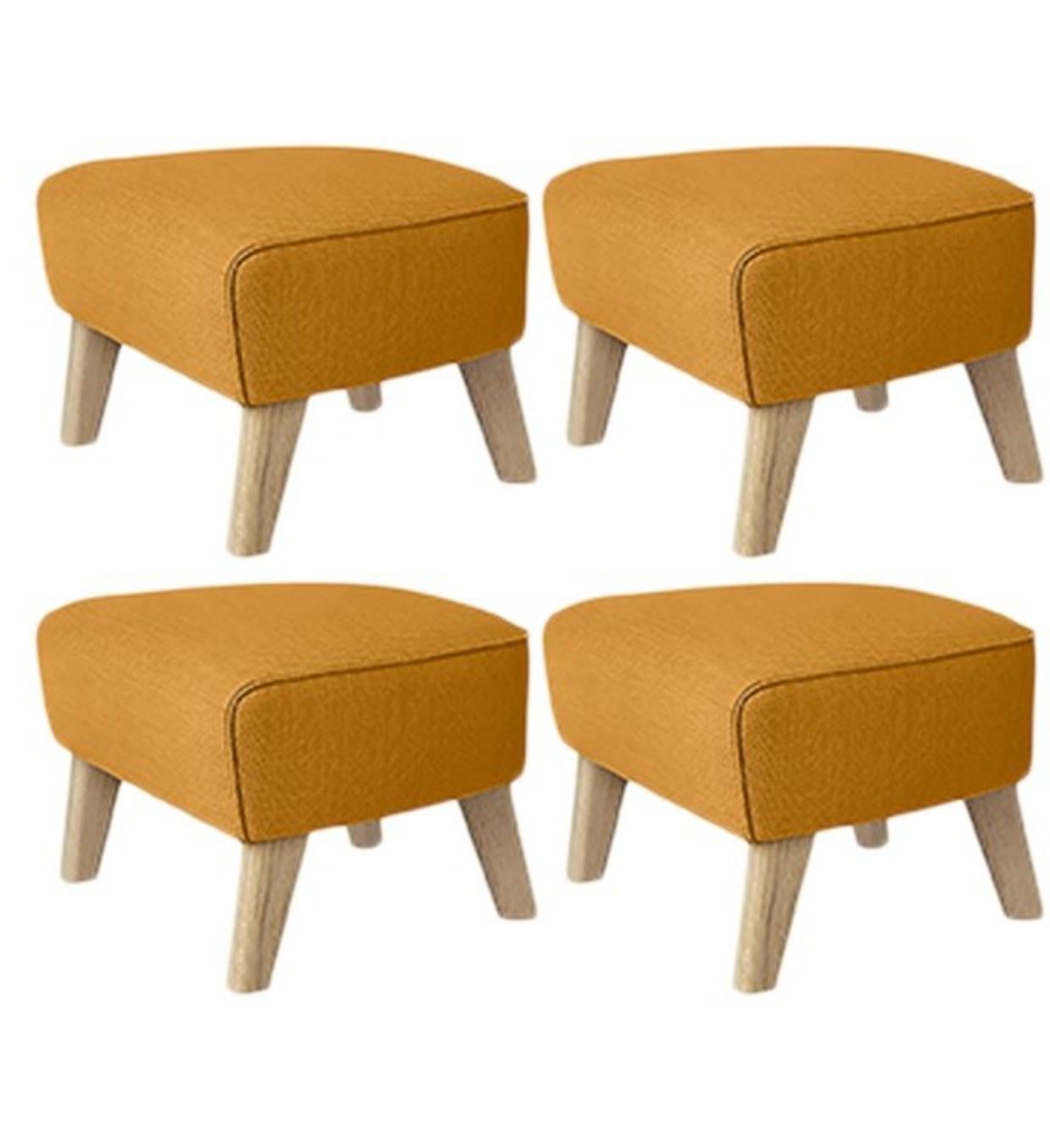 Set of 4 orange, natural oak raf simons vidar 3 my own chair footstool by Lassen.
Dimensions: W 56 x D 58 x H 40 cm 
Materials: Textile
Also available: Other colors available.

The my own chair footstool has been designed in the same spirit as