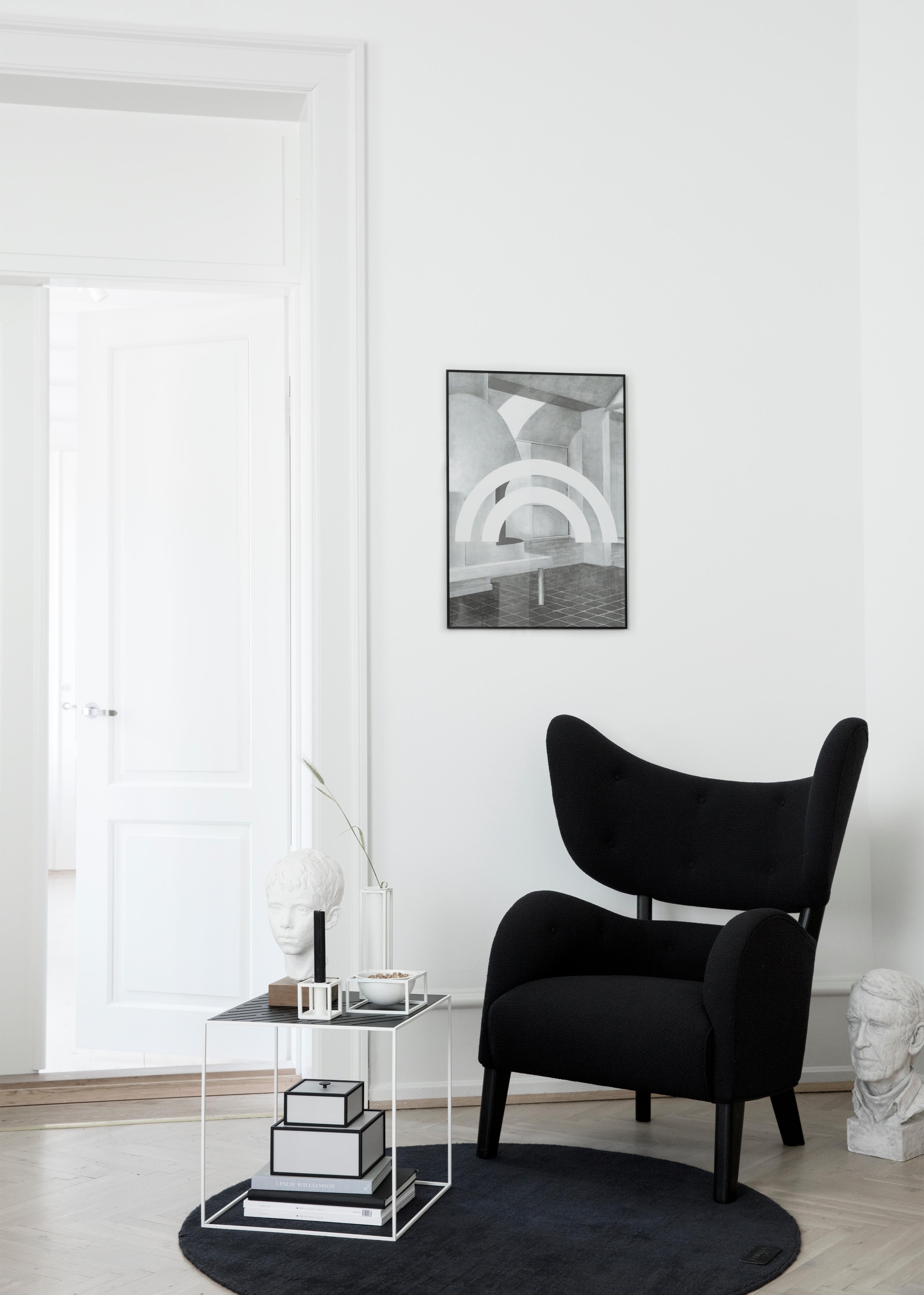 Moderne Raf Simons ensemble de 4 fauteuils de salon orange « My Own Lounge Chair » en chêne fumé 3 pièces par Lassen en vente