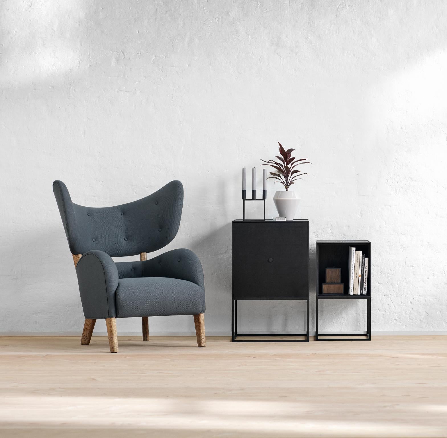 Danois Raf Simons ensemble de 4 fauteuils de salon orange « My Own Lounge Chair » en chêne fumé 3 pièces par Lassen en vente