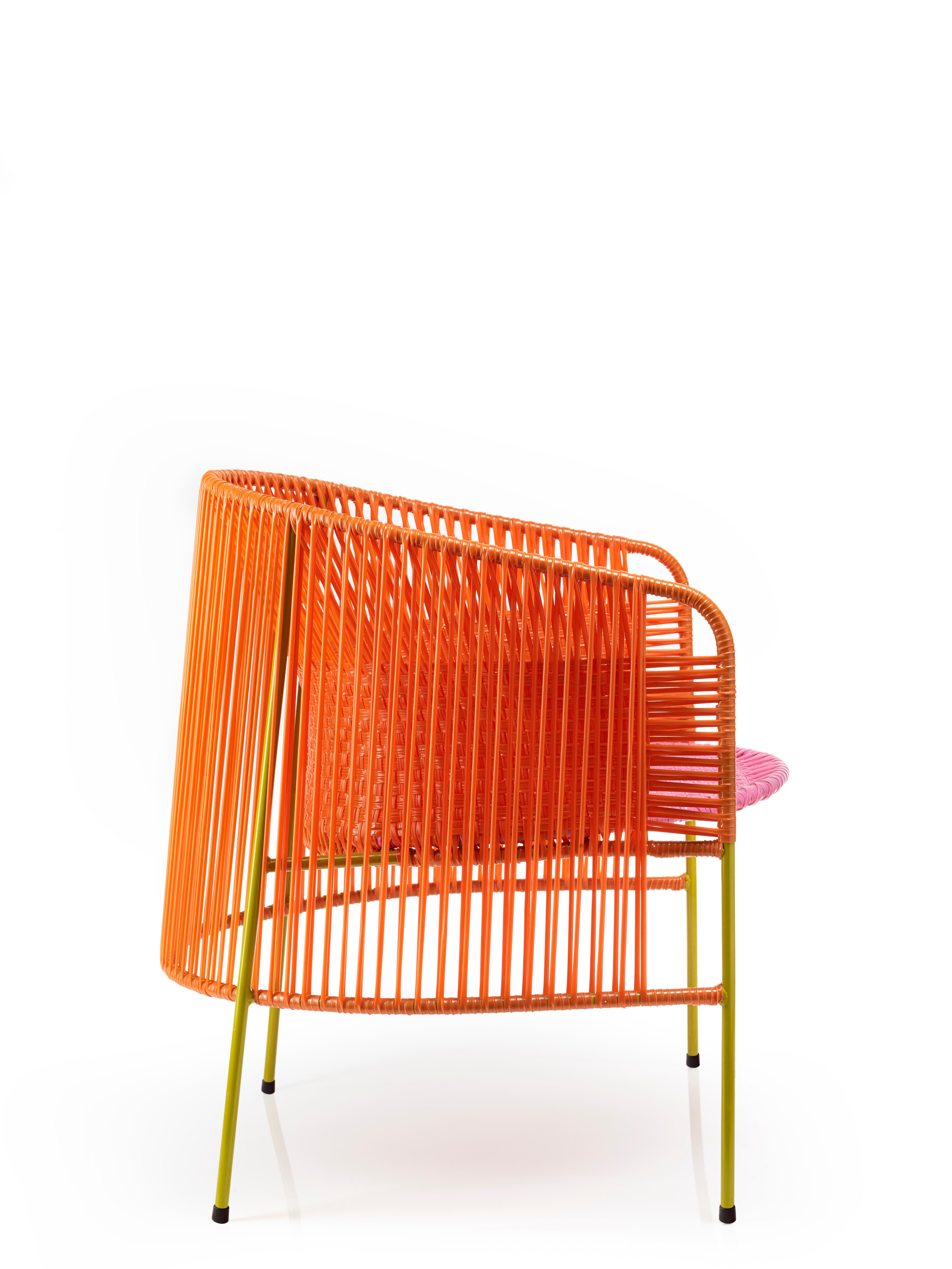 German Set of 4 Orange Rose Caribe Lounge Chair by Sebastian Herkner