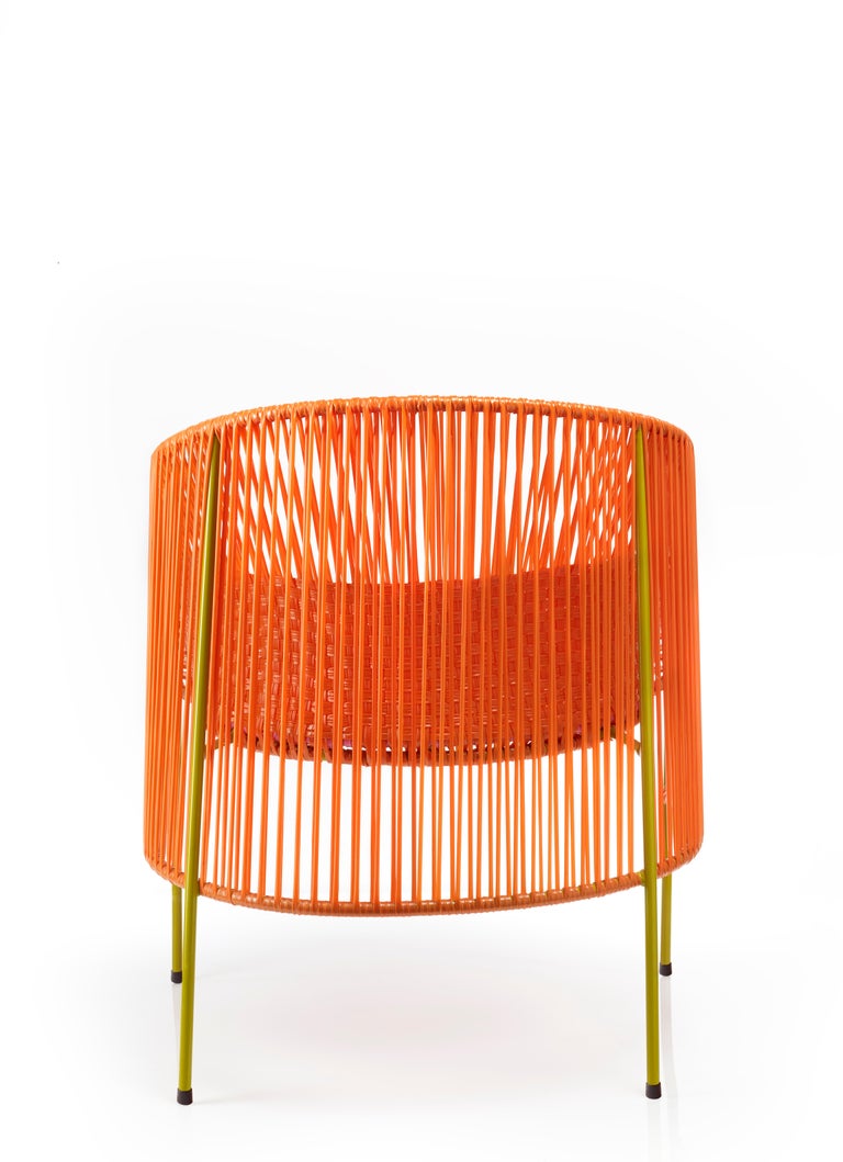 Set of 4 Orange Rose Caribe Lounge Chair by Sebastian Herkner In New Condition For Sale In Geneve, CH
