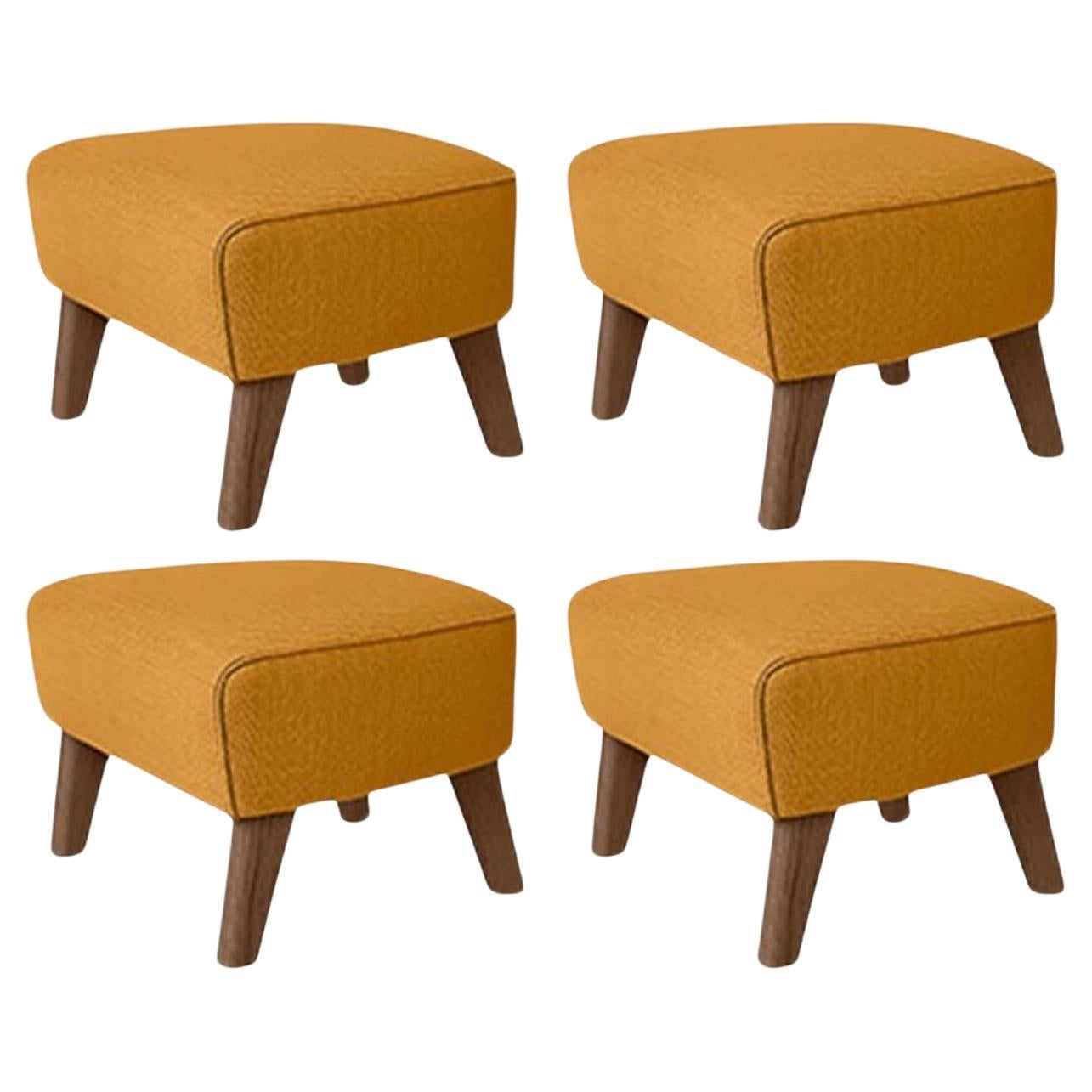 Lot de 4 chaises orange, chêne fumé Raf Simons Vidar 3 My Own Chair Footstool par Lassen