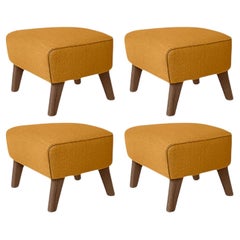 Set of 4 Orange, Smoked Oak Raf Simons Vidar 3 My Own Chair Footstool by Lassen