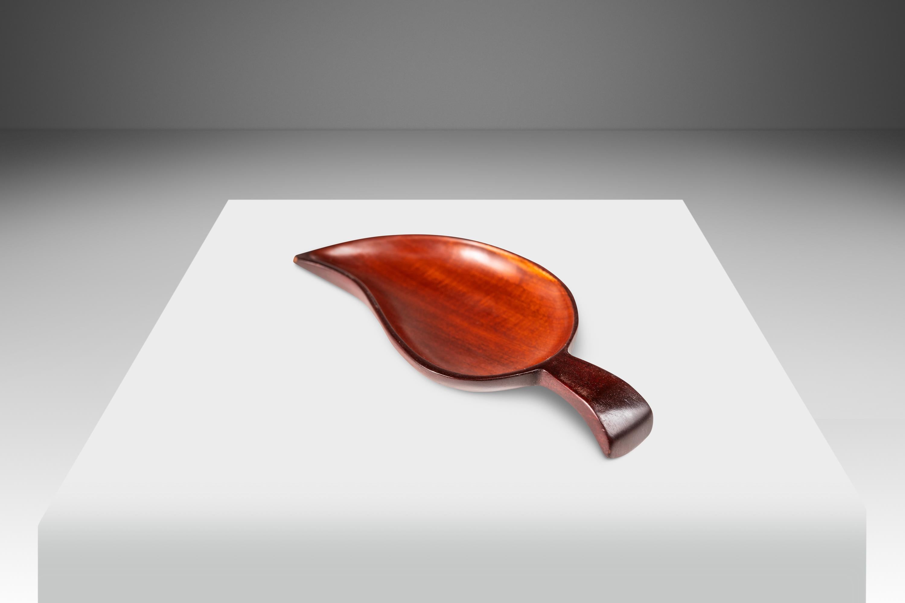 Late 20th Century Set of 4 Organic Modern Serving Trays Carved from Solid Mahogany, Haiti, c. 1970 For Sale