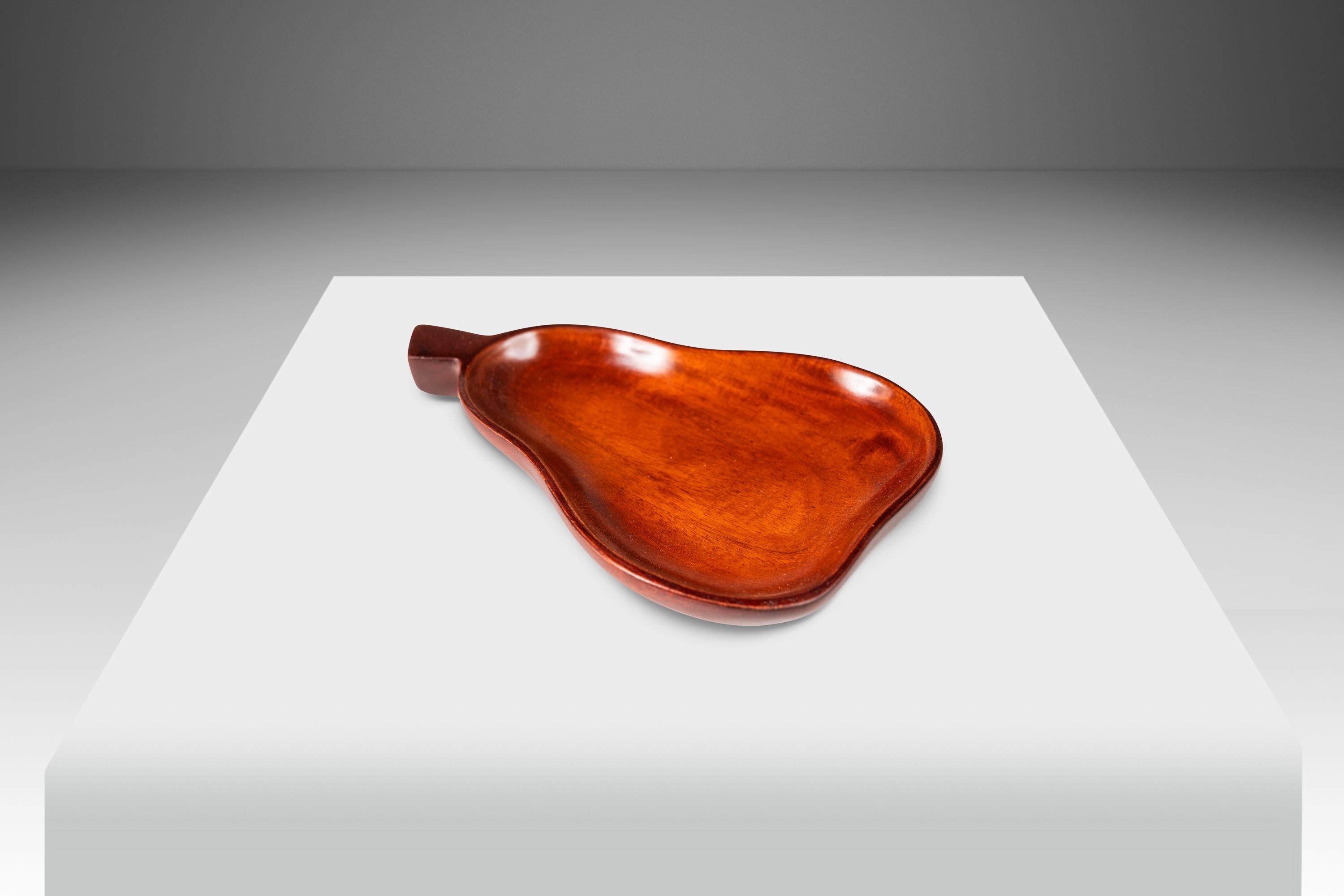 Set of 4 Organic Modern Serving Trays Carved from Solid Mahogany, Haiti, c. 1970 For Sale 1