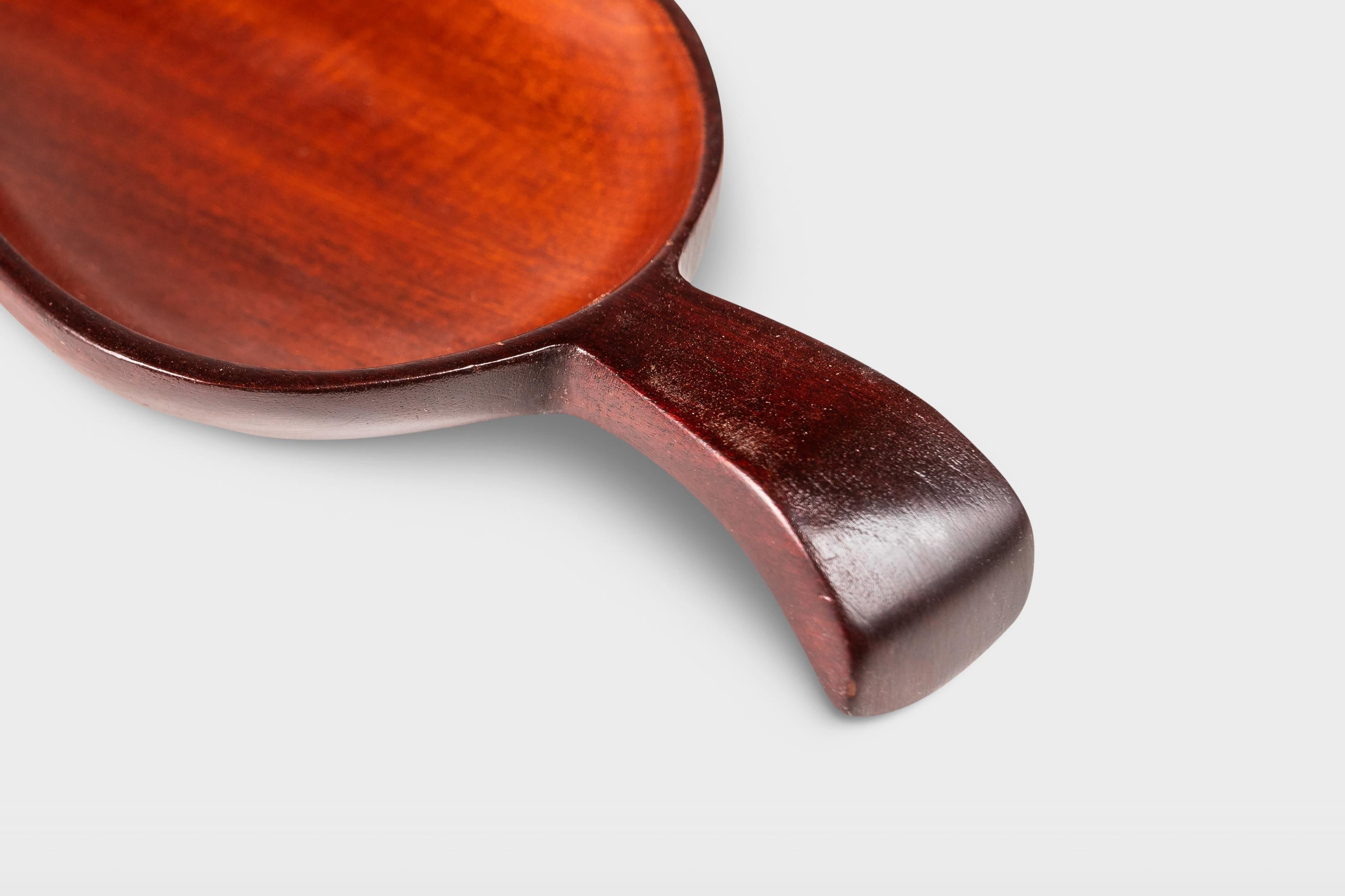 Set of 4 Organic Modern Serving Trays Carved from Solid Mahogany, Haiti, c. 1970 For Sale 2