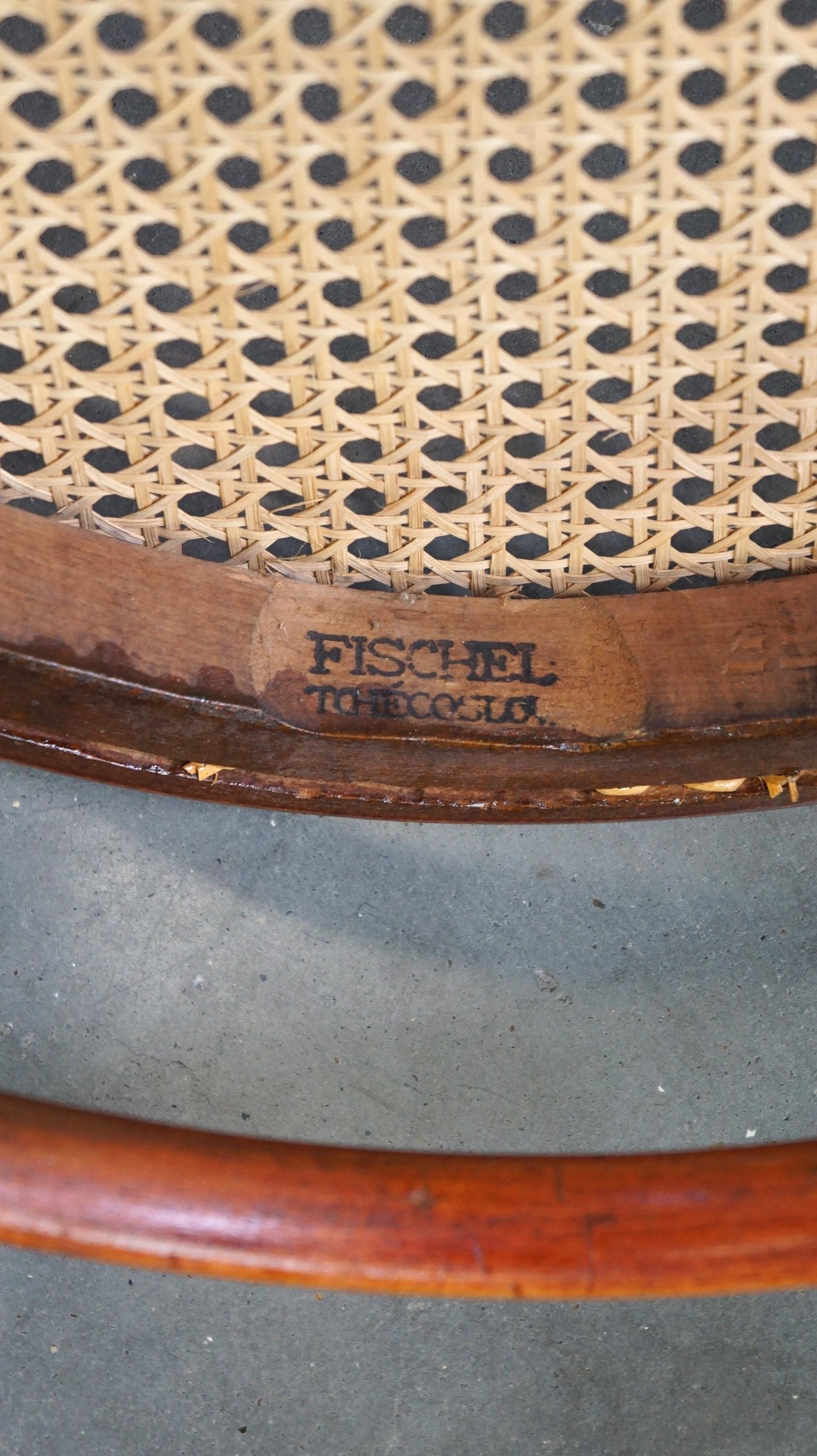 Set of 4 original and antique Thonet bistro chairs with a fantastic look For Sale 11