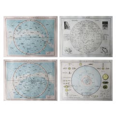 Set of 4 Original Antique Astronomy Prints, C.1900