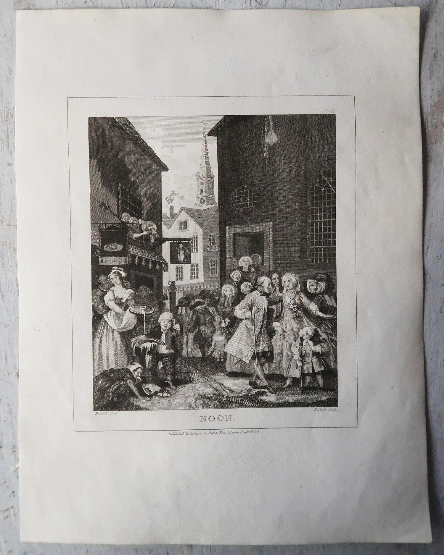 Other Set of 4 Original Antique Prints After William Hogarth, Dated 1807