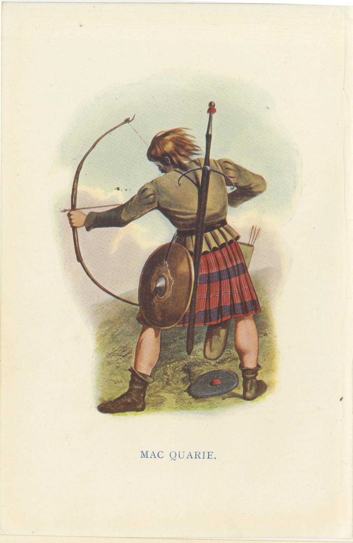 Set of 4 Original Antique Prints of Costumes of the Clans of Scotland