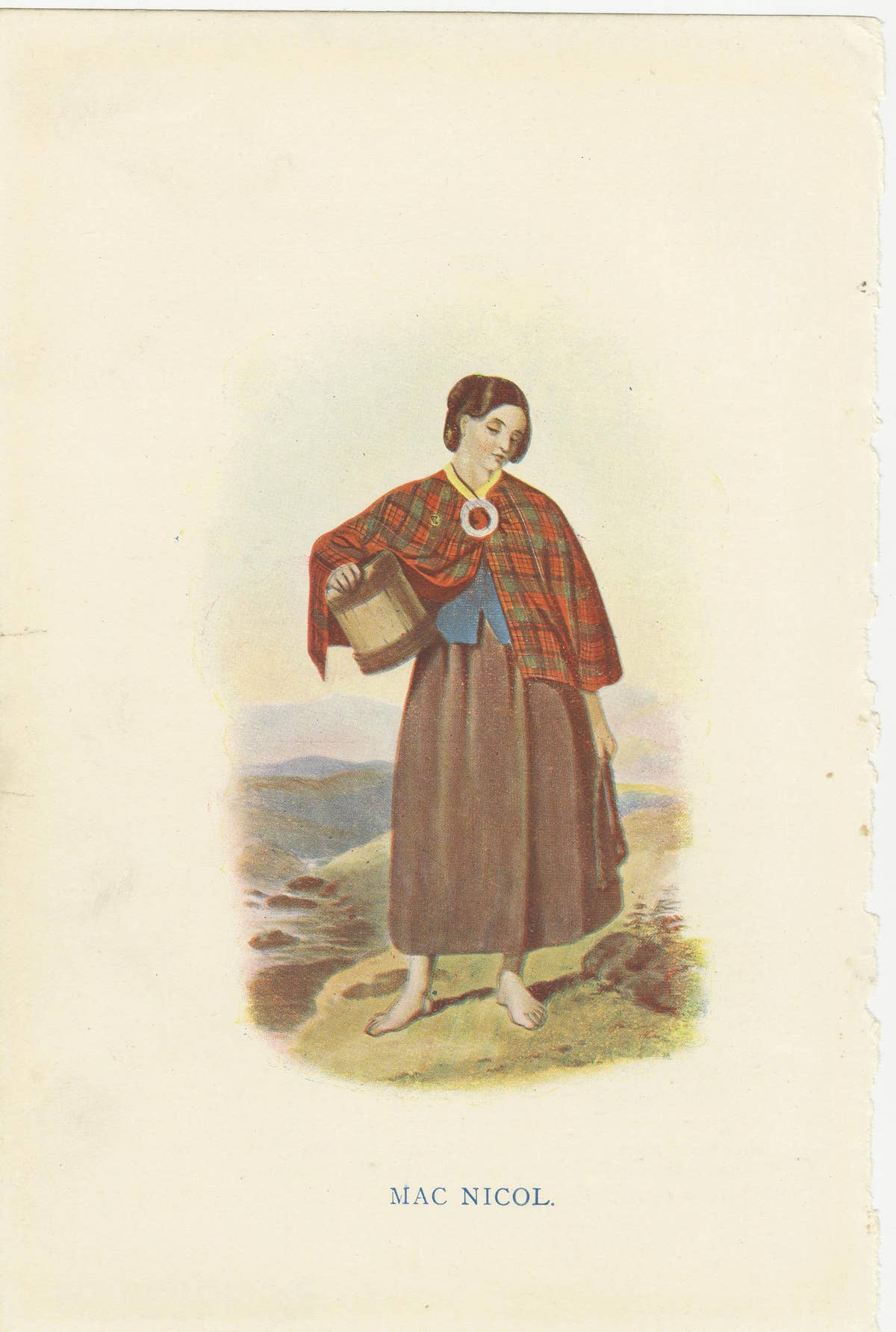 Set of 4 Original Antique Prints of Costumes of the Clans of Scotland 'Women'