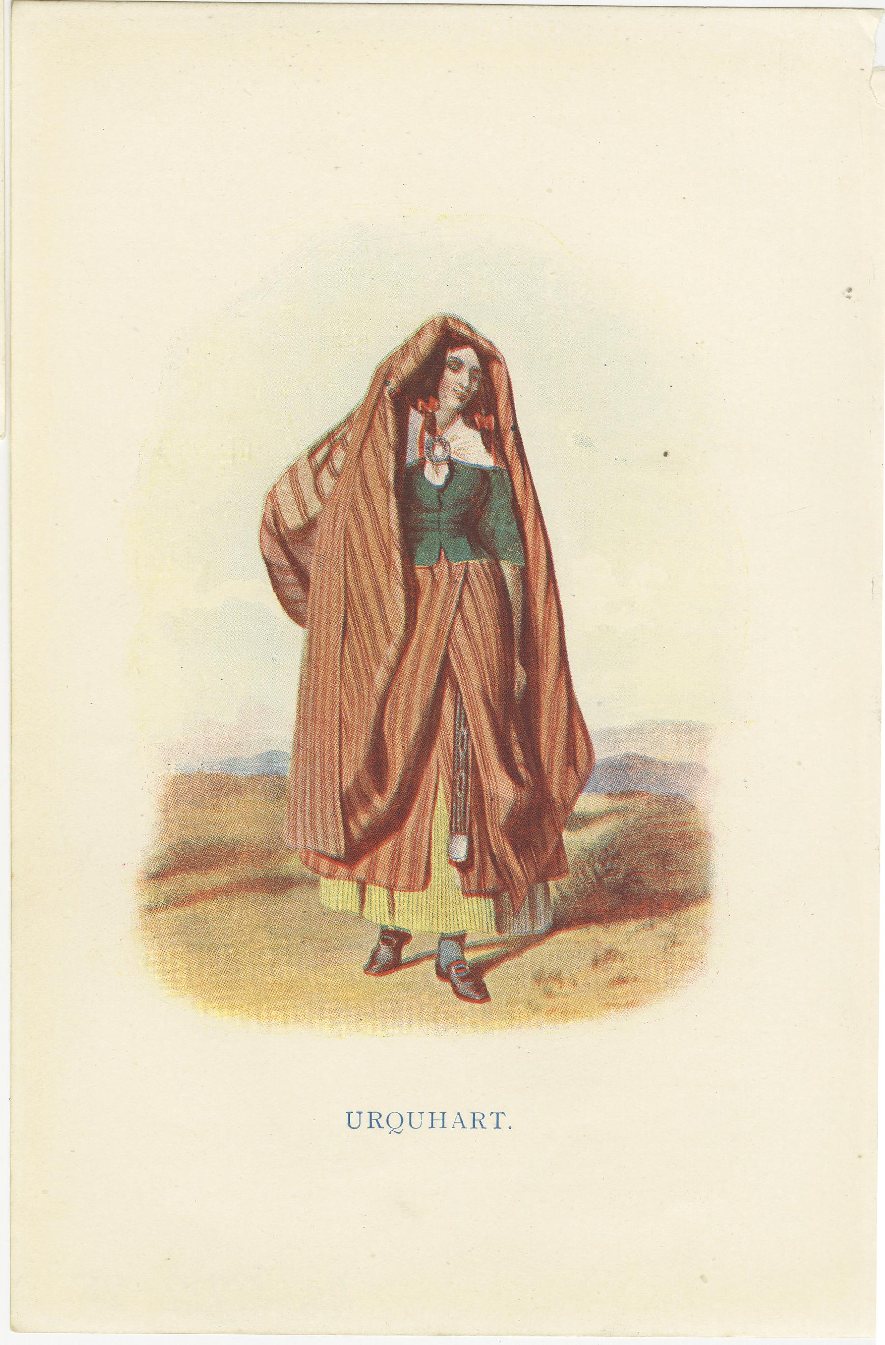 19th Century Set of 4 Original Antique Prints of Costumes of the Clans of Scotland 'Women' For Sale