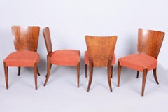 Ensemble de 4 chaises originales Art Déco, J. Halabala, Up&Up, Noyer, Tchèque, années 1940