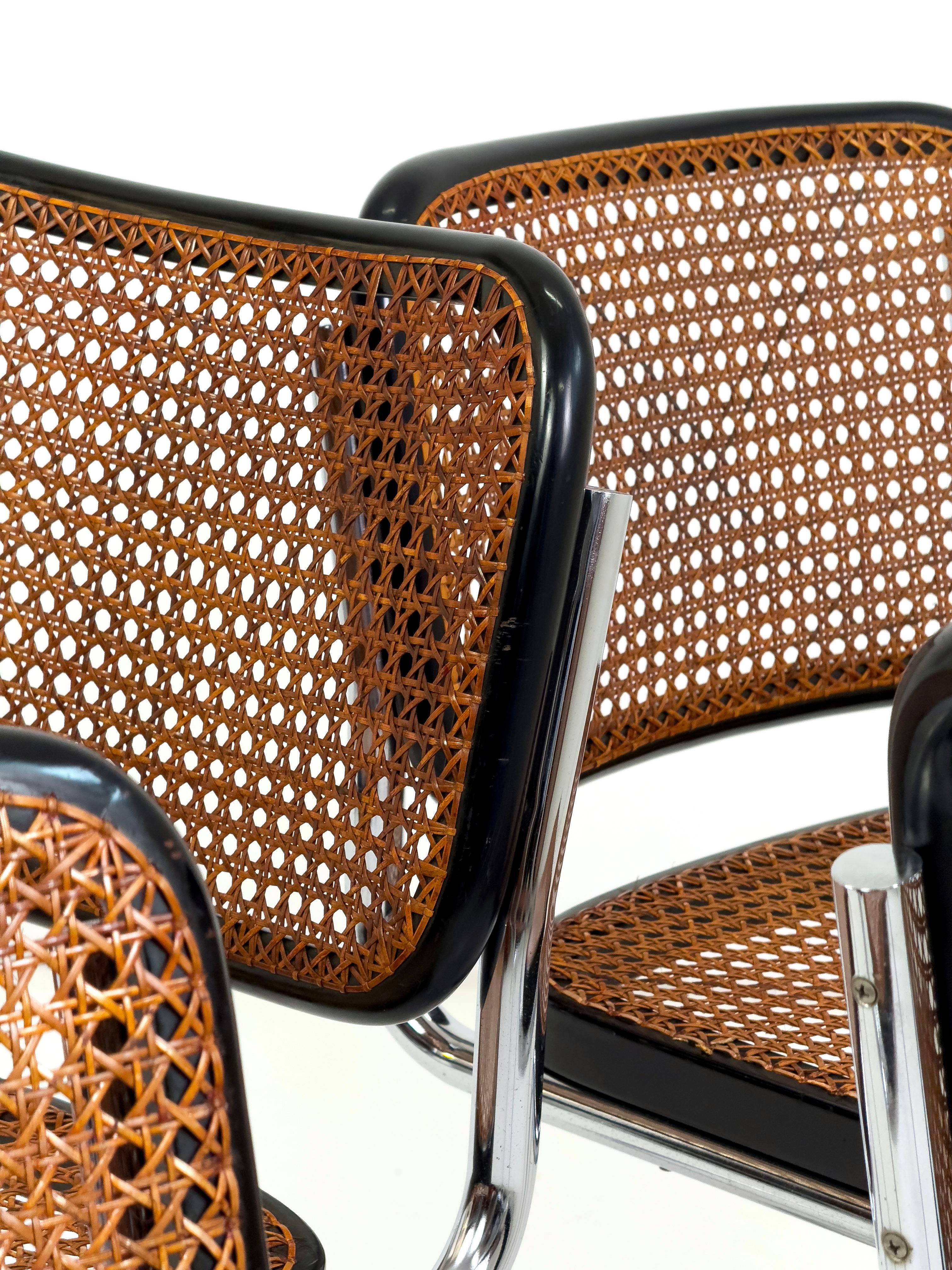 Set of 4 original B32 Cesca chairs by Marcel Breuer for Gavina, Italy, 1960s im Angebot 5