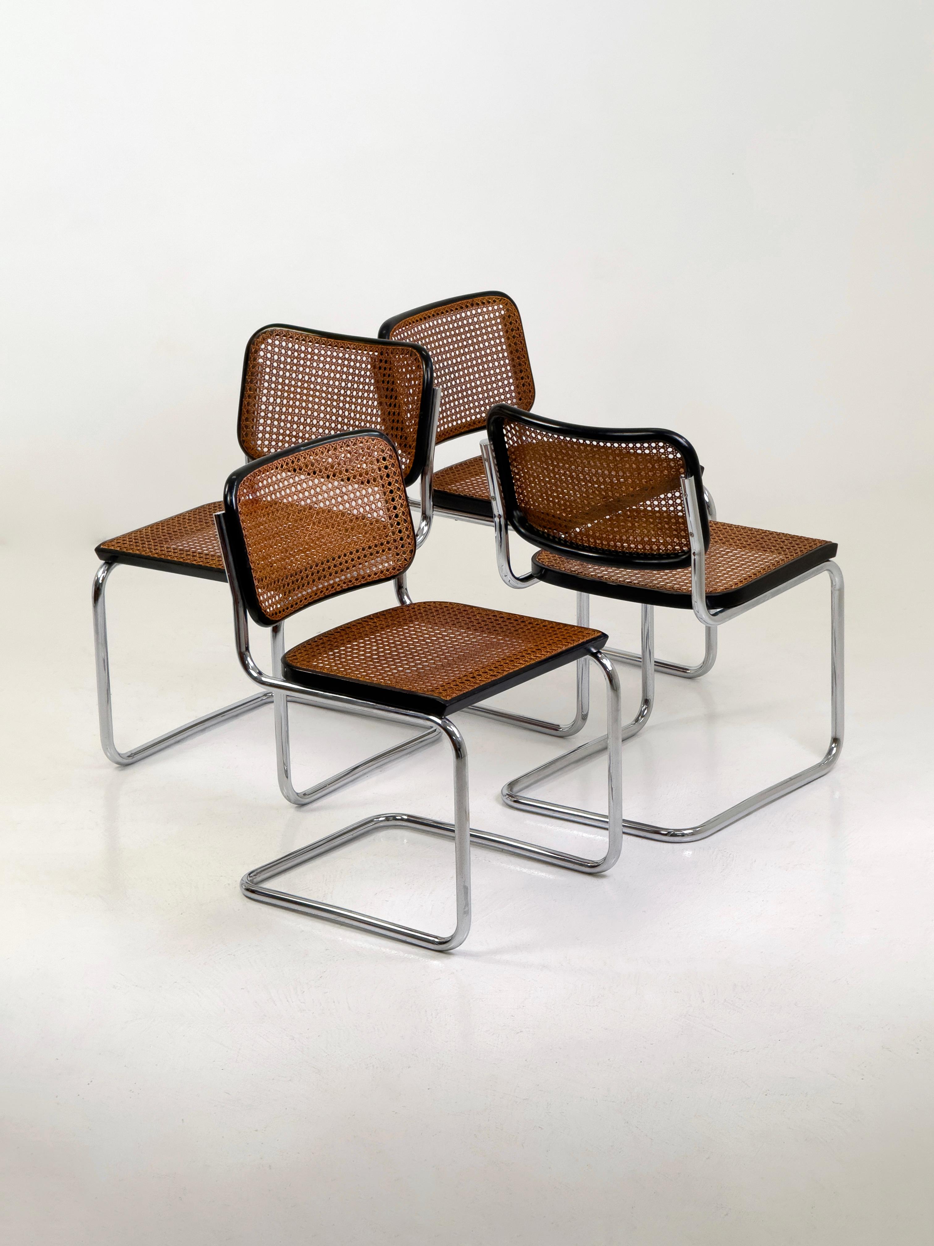 Italian Mid-Century Modern masterpiece — Cesca chair by Marcel Breuer for Gavina, 1960s.

A timeless icon of design, this Cesca chair embodies the bold elegance of the mid-20th century. Its seat and backrest are crafted in exquisitely hand-woven