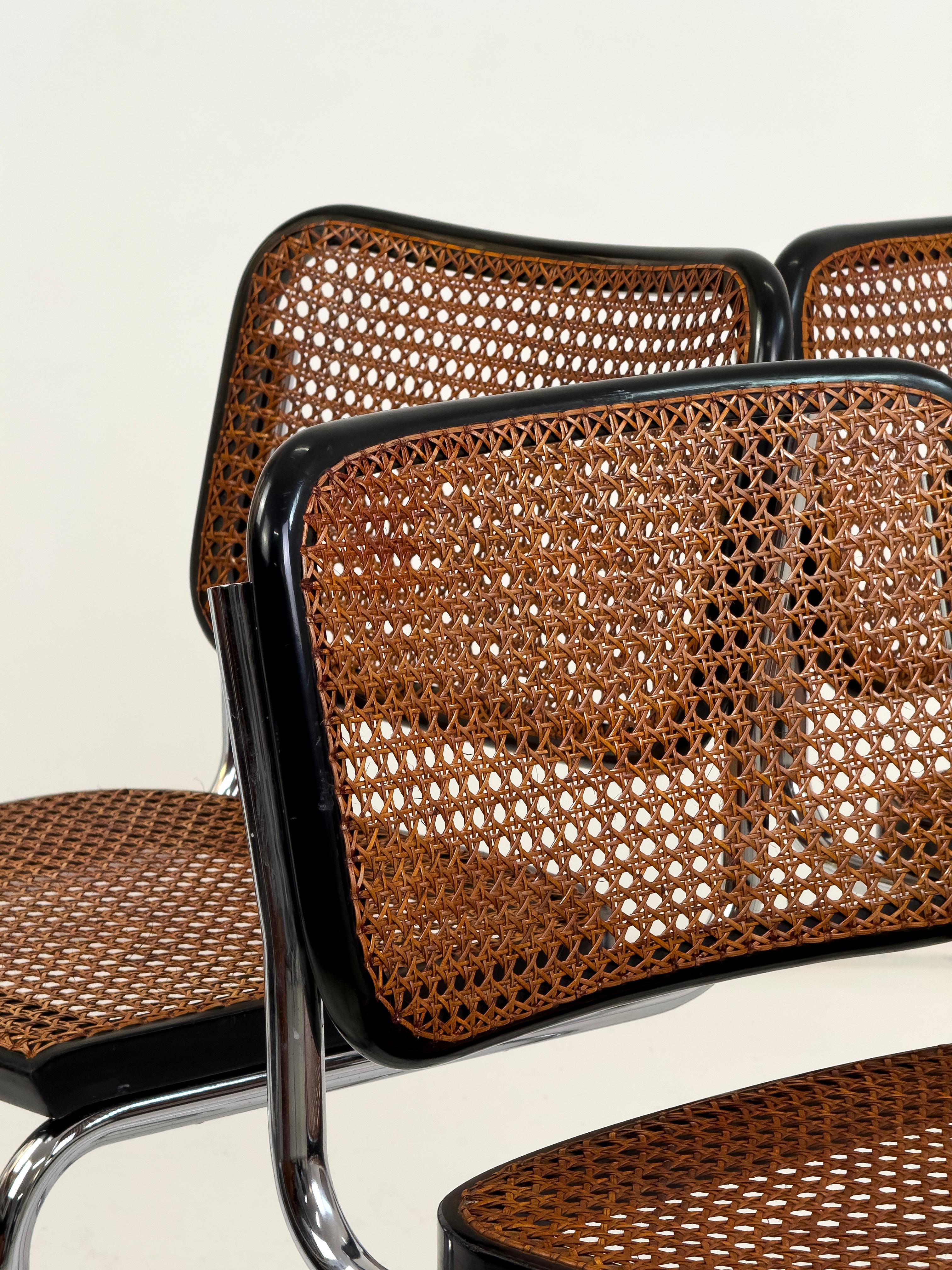 Set of 4 original B32 Cesca chairs by Marcel Breuer for Gavina, Italy, 1960s im Angebot 13