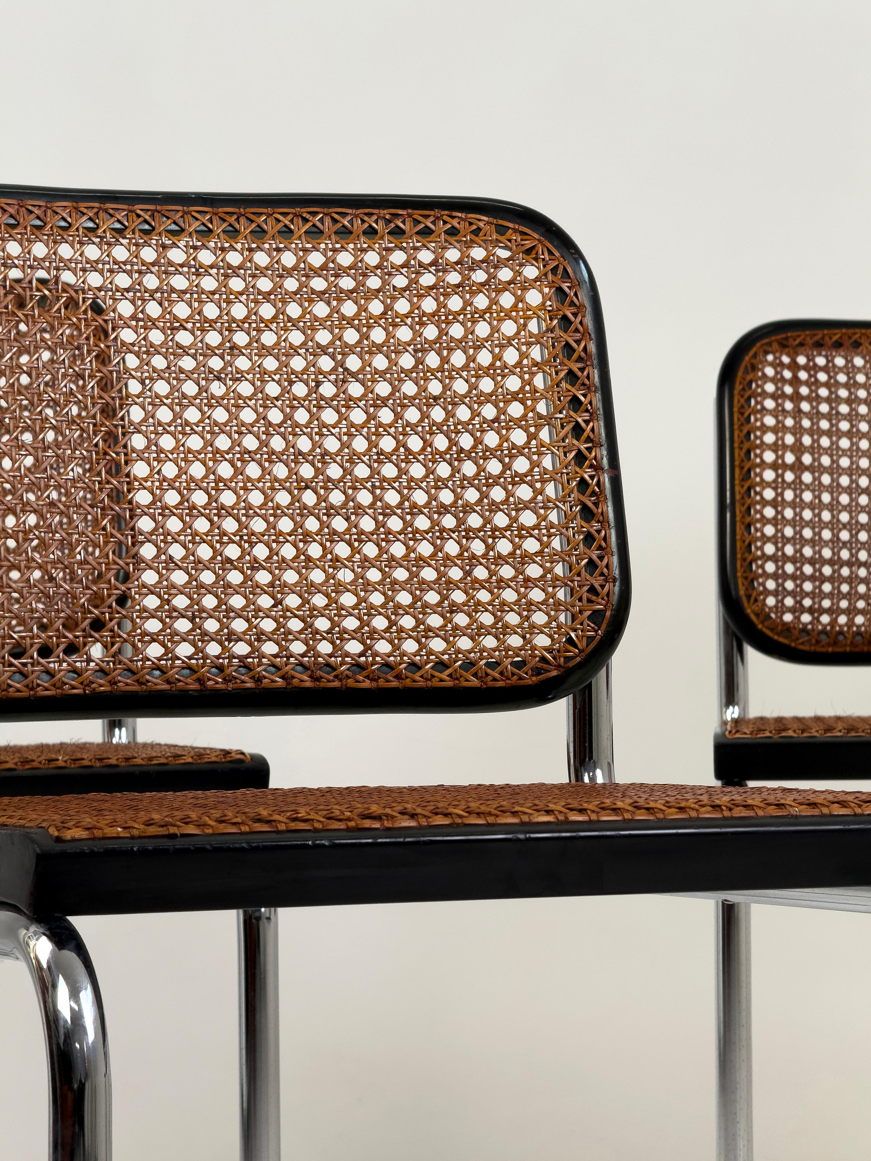 Set of 4 original B32 Cesca chairs by Marcel Breuer for Gavina, Italy, 1960s im Angebot 2