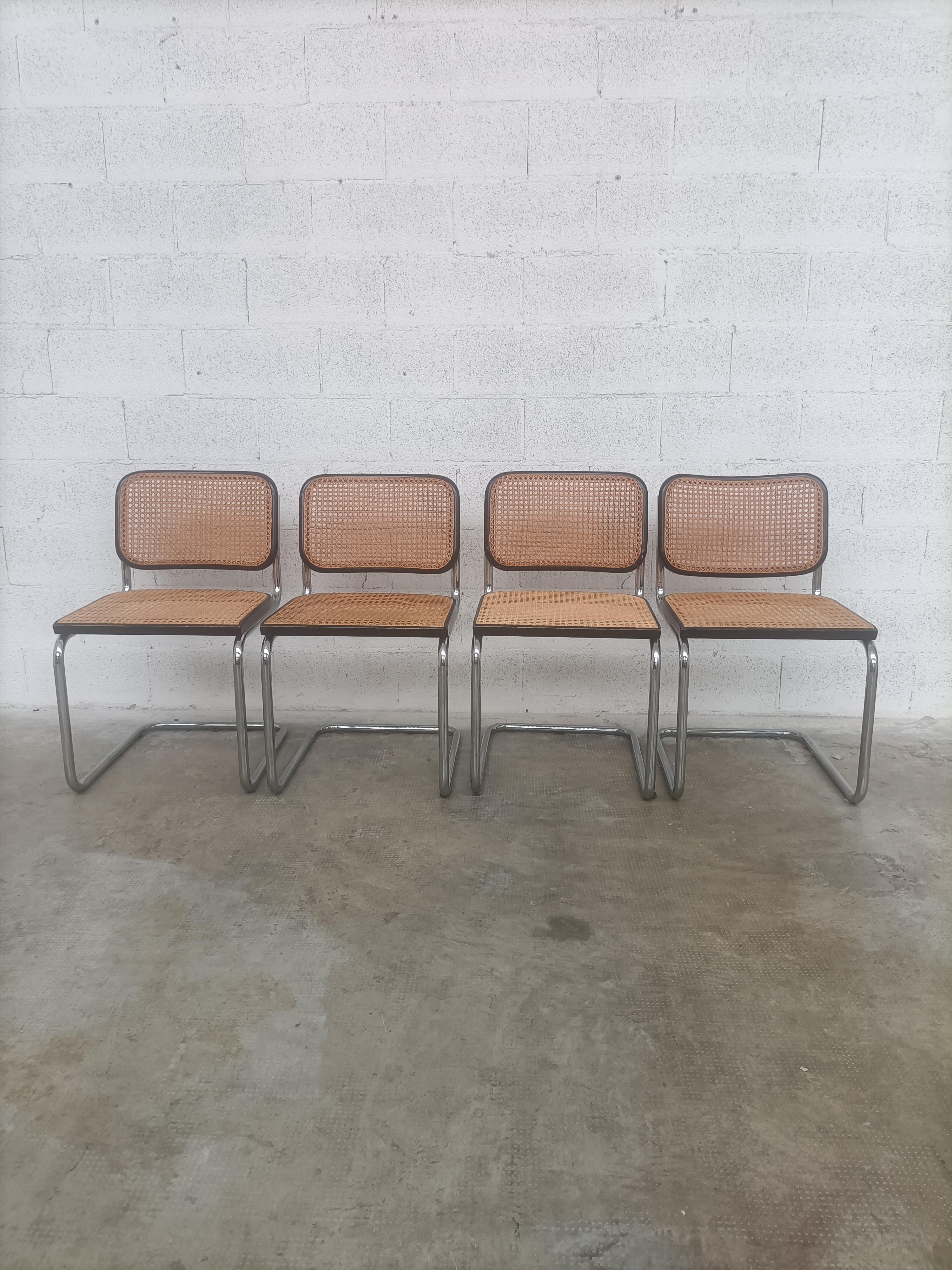 Set of 4 Original Cesca Chairs, by Marcel Breuer for Gavina, Italy 3