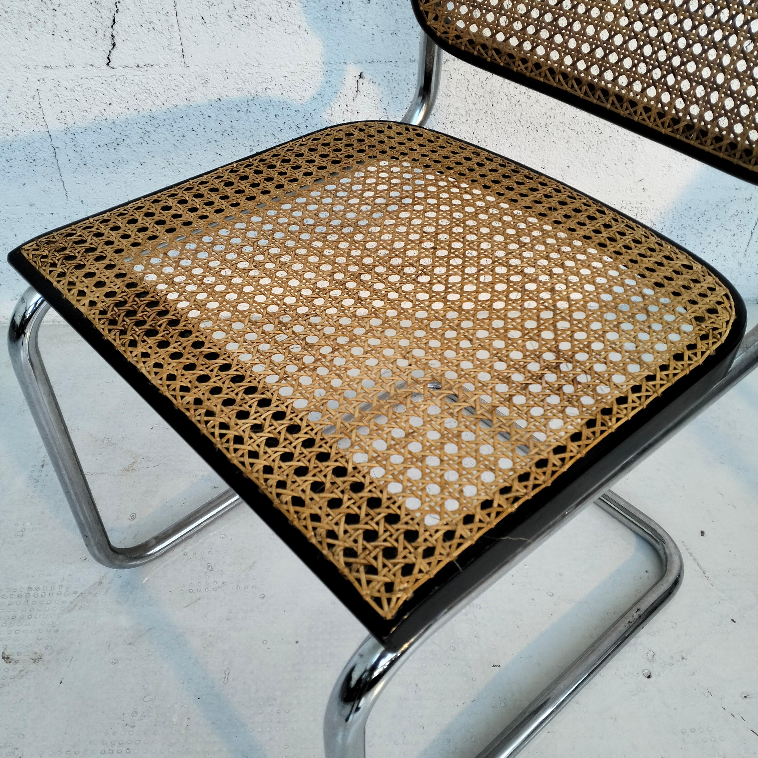 Ensemble de 4 chaises Cesca originales, par Marcel Breuer pour Gavina, Italie en vente 3