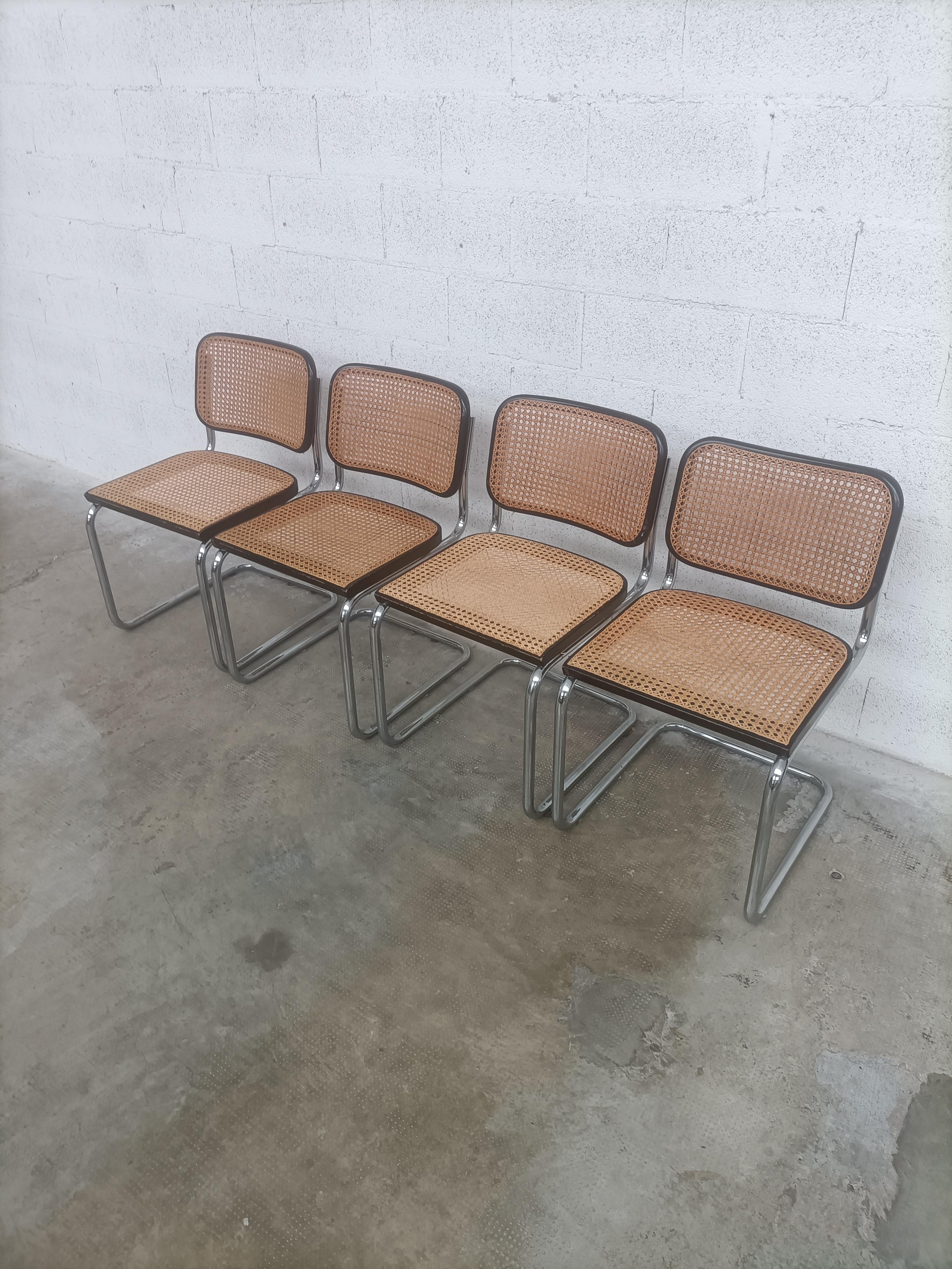 Set of 4 Original Cesca Chairs, by Marcel Breuer for Gavina, Italy 4