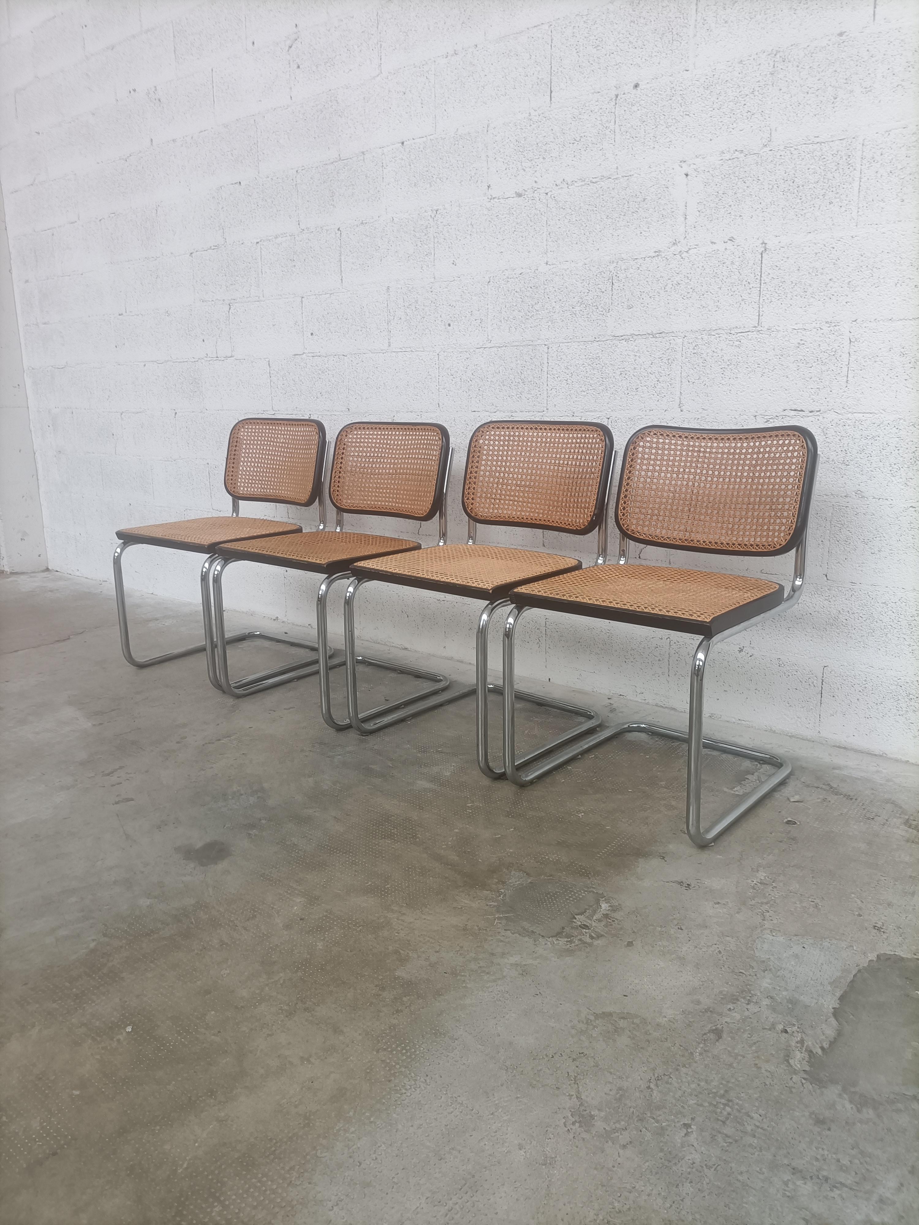 Set of 4 Original Cesca Chairs, by Marcel Breuer for Gavina, Italy 5