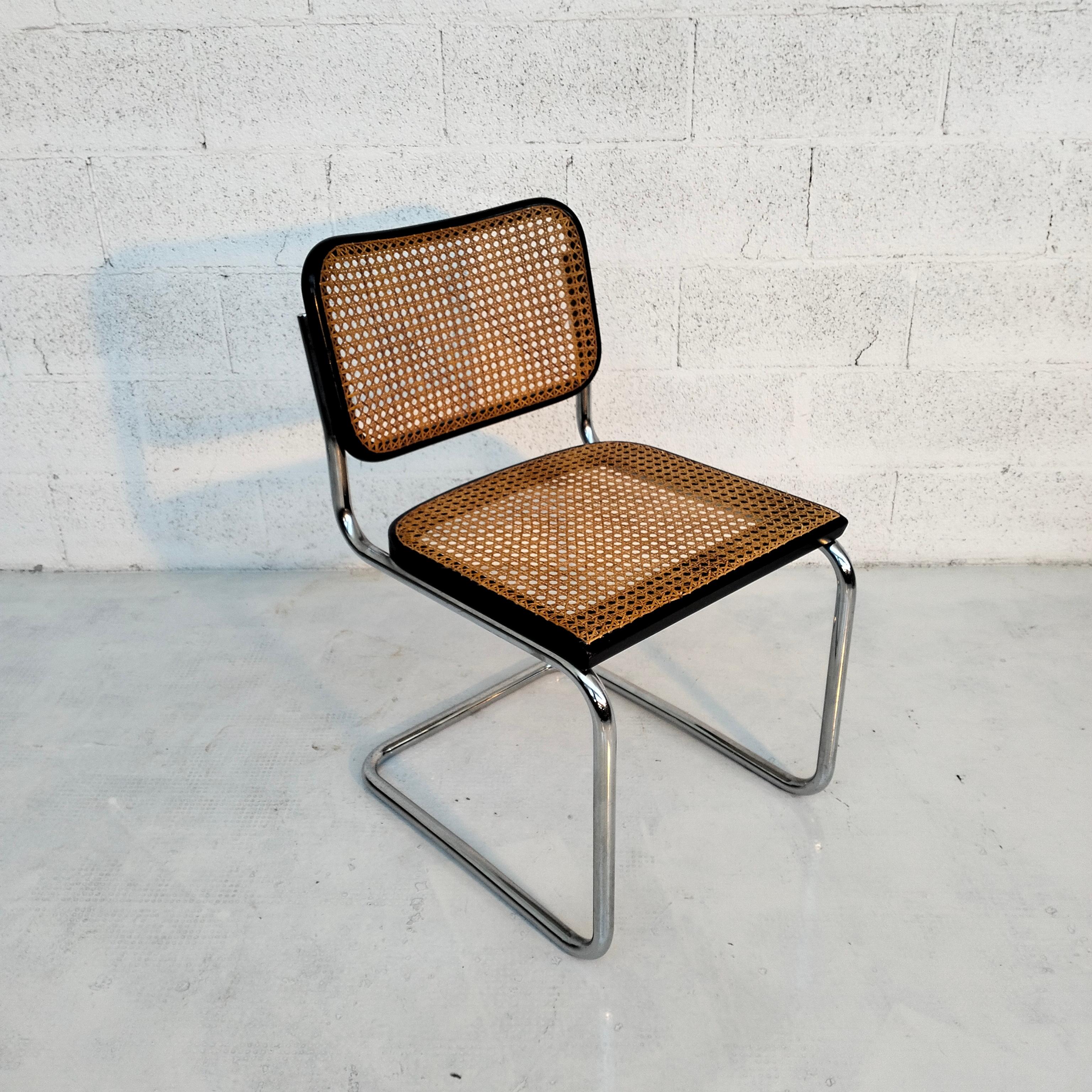 Ensemble de 4 chaises Cesca originales, par Marcel Breuer pour Gavina, Italie Bon état - En vente à Padova, IT