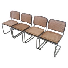 Vintage Set of 4 Original Cesca Chairs, by Marcel Breuer for Gavina, Italy