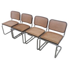 Set of 4 Original Cesca Chairs, by Marcel Breuer for Gavina, Italy