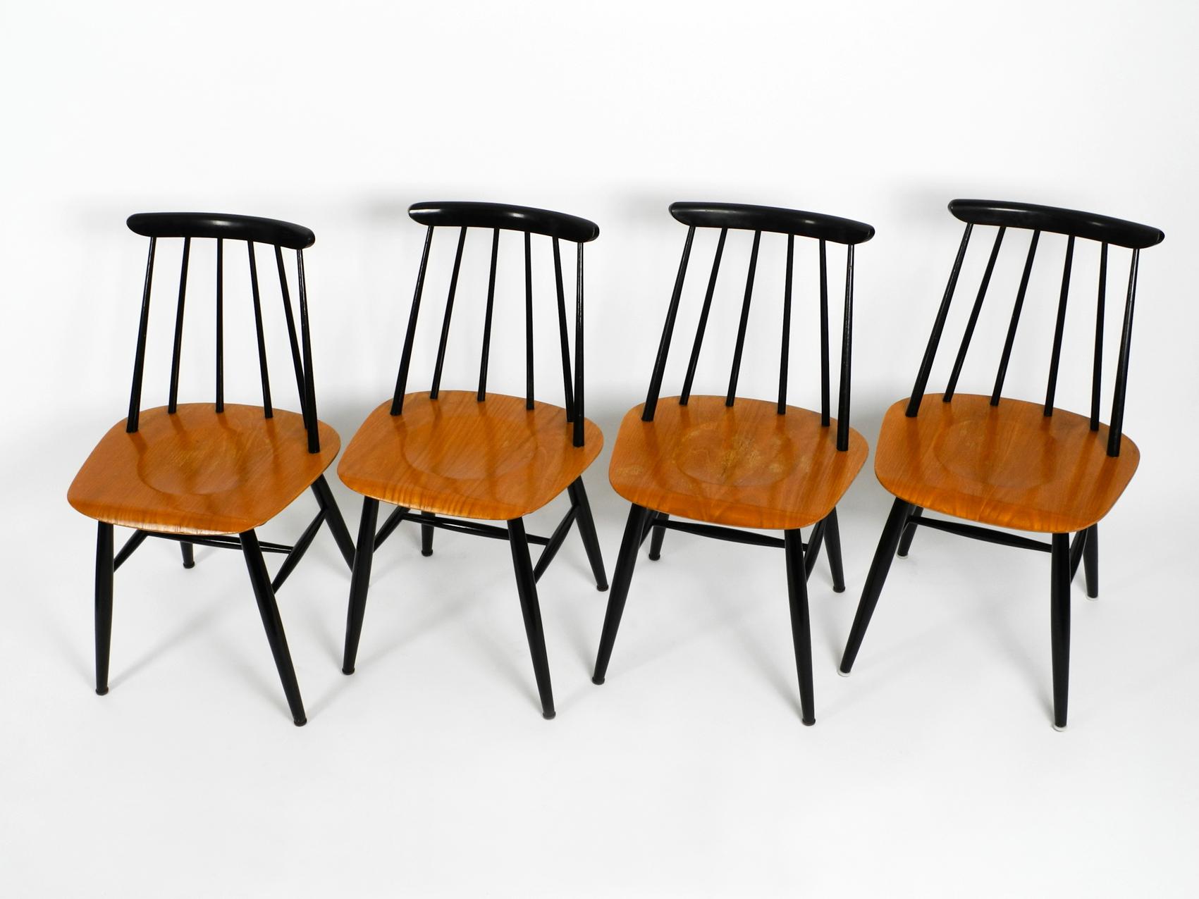 Finlandais Ensemble de 4 chaises originales Fanett par Ilmari Tapiovaara pour Asko Made in Finland