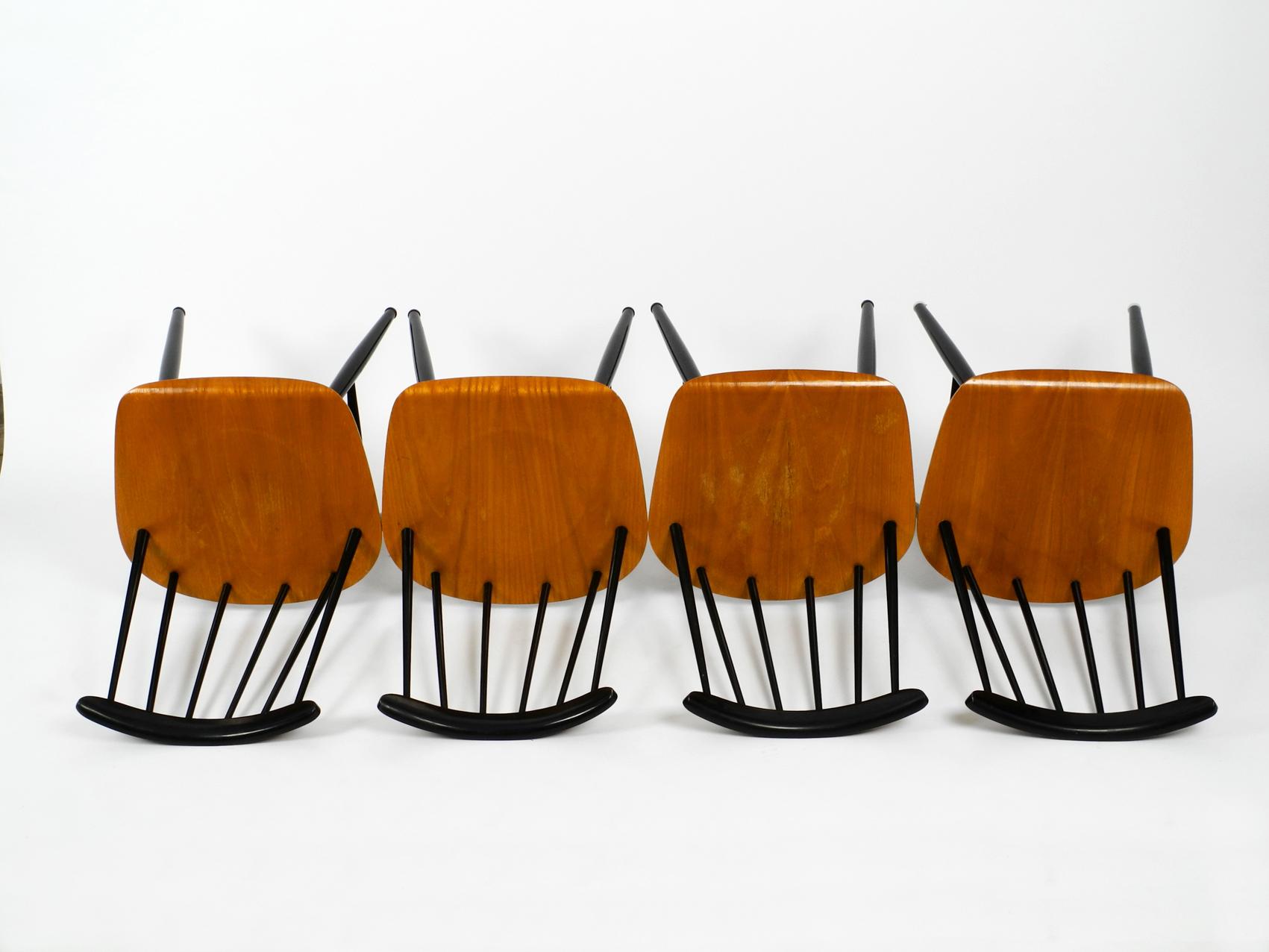 Mid-Century Modern Set of 4 Original Fanett Chairs by Ilmari Tapiovaara for Asko Made in Finland