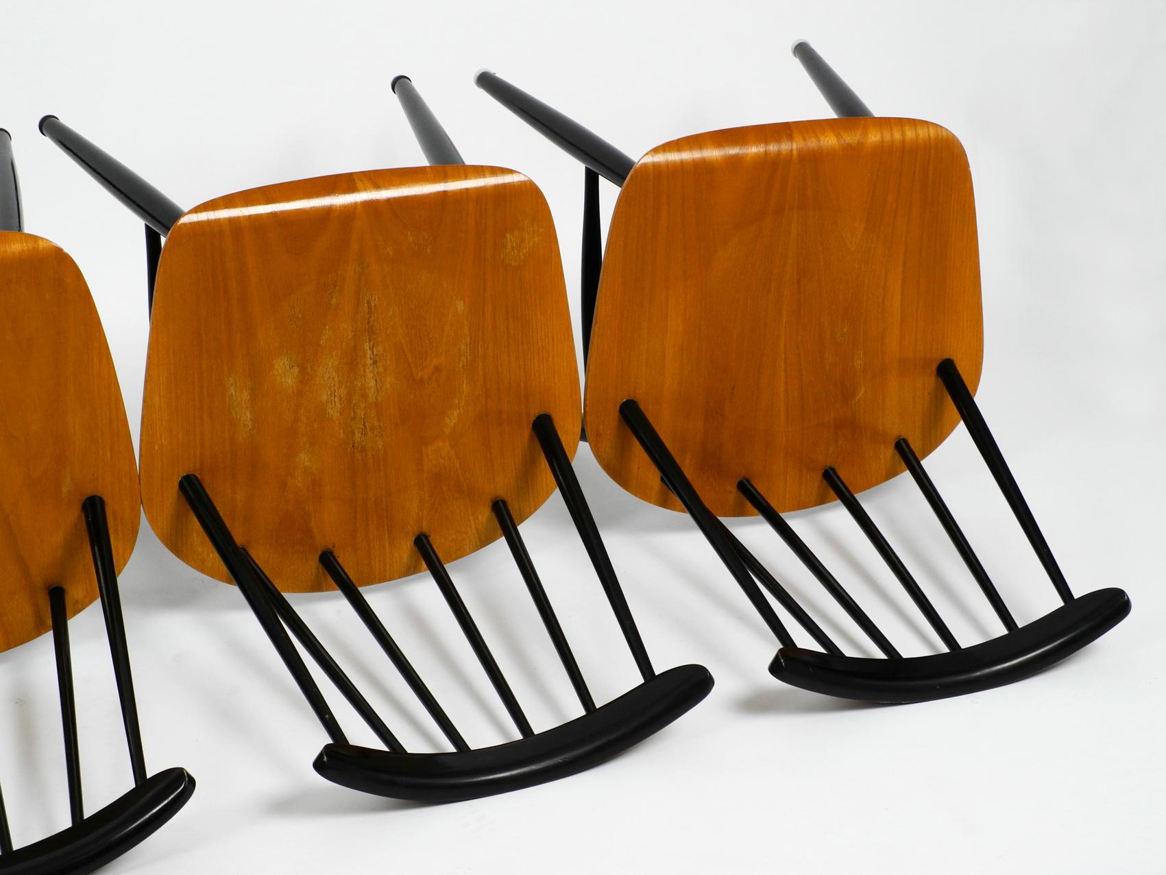 Set of 4 Original Fanett Chairs by Ilmari Tapiovaara for Asko Made in Finland In Good Condition In München, DE