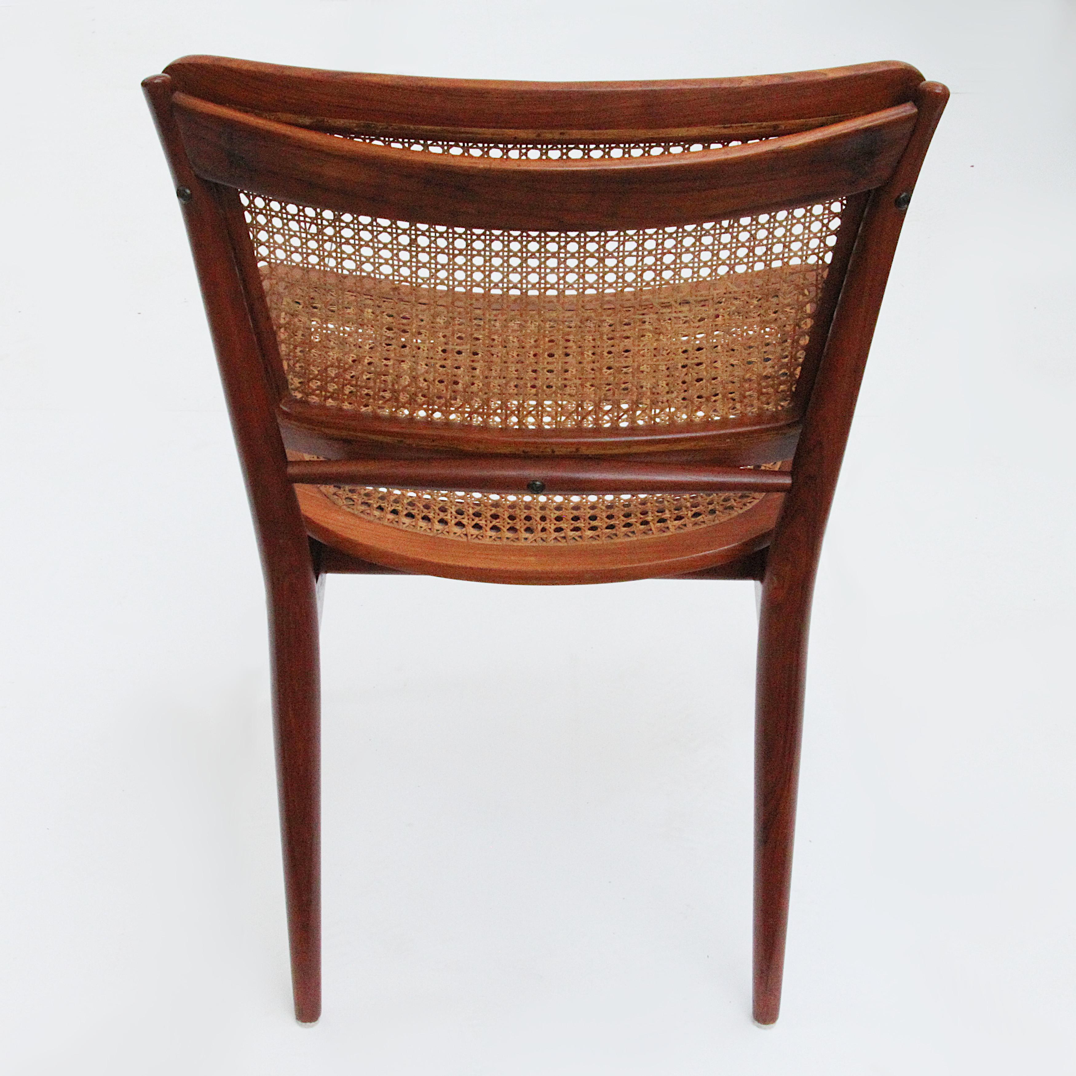 Set of 4 Original Finn Juhl Model NV 51/403 Teak & Cane Dining Chairs by Baker 2