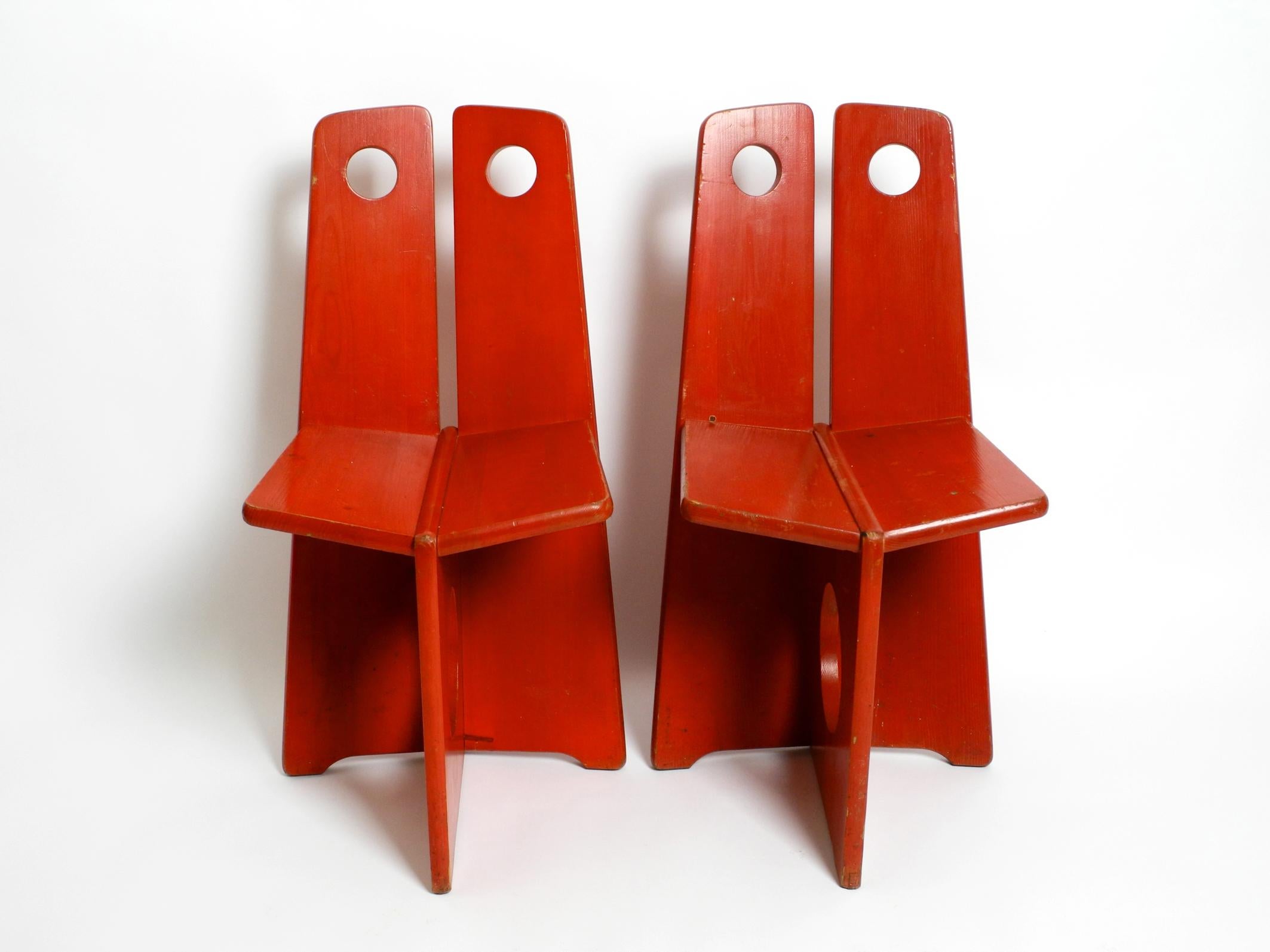 Swedish Set of 4 Original Gilbert Marklund Pine Chairs for Furusnickarn AB Sweden, 1970s