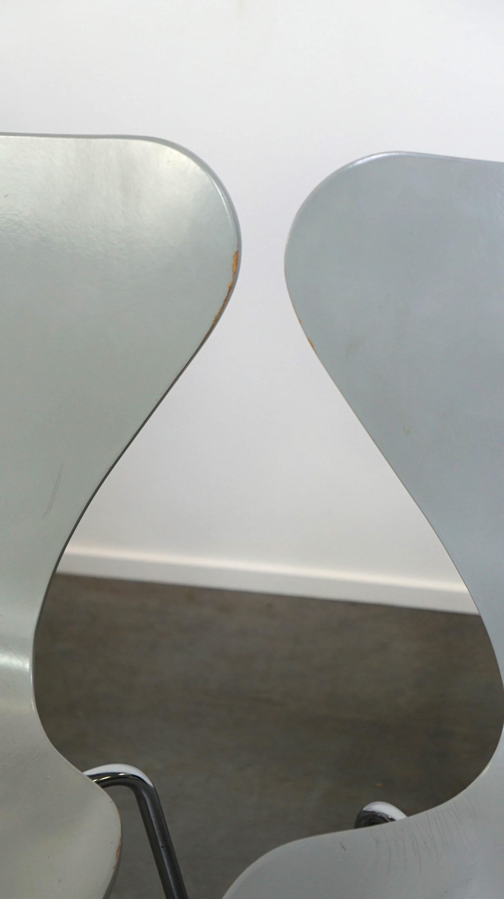 Ensemble de 4 chaises papillon Fritz Hansen grises originales de 1984, design danois en vente 5