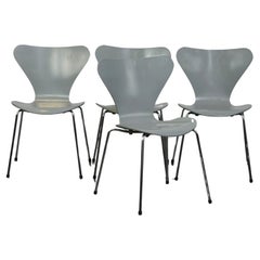  Ensemble de 4 chaises papillon grises originales Fritz Hansen de 1984, design danois