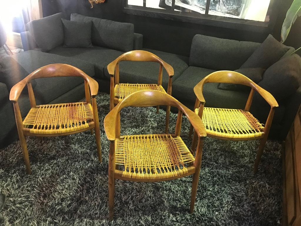 Sedie Hans Wegner originali JH-501 di Johannes Hansen per Knoll, set di 4 sedie in vendita 4