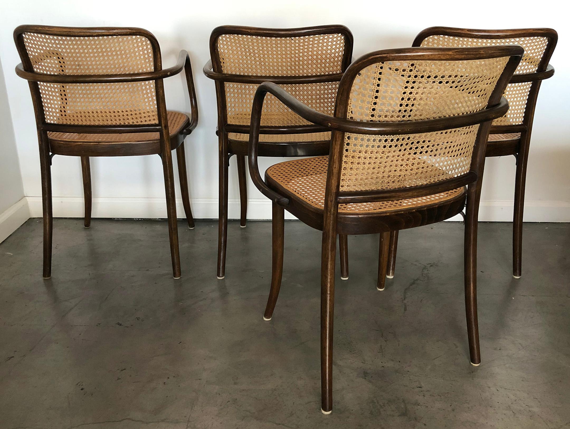 Set of 4 Original Josef Hoffman Prague Chairs for Stendig In Good Condition In Culver City, CA