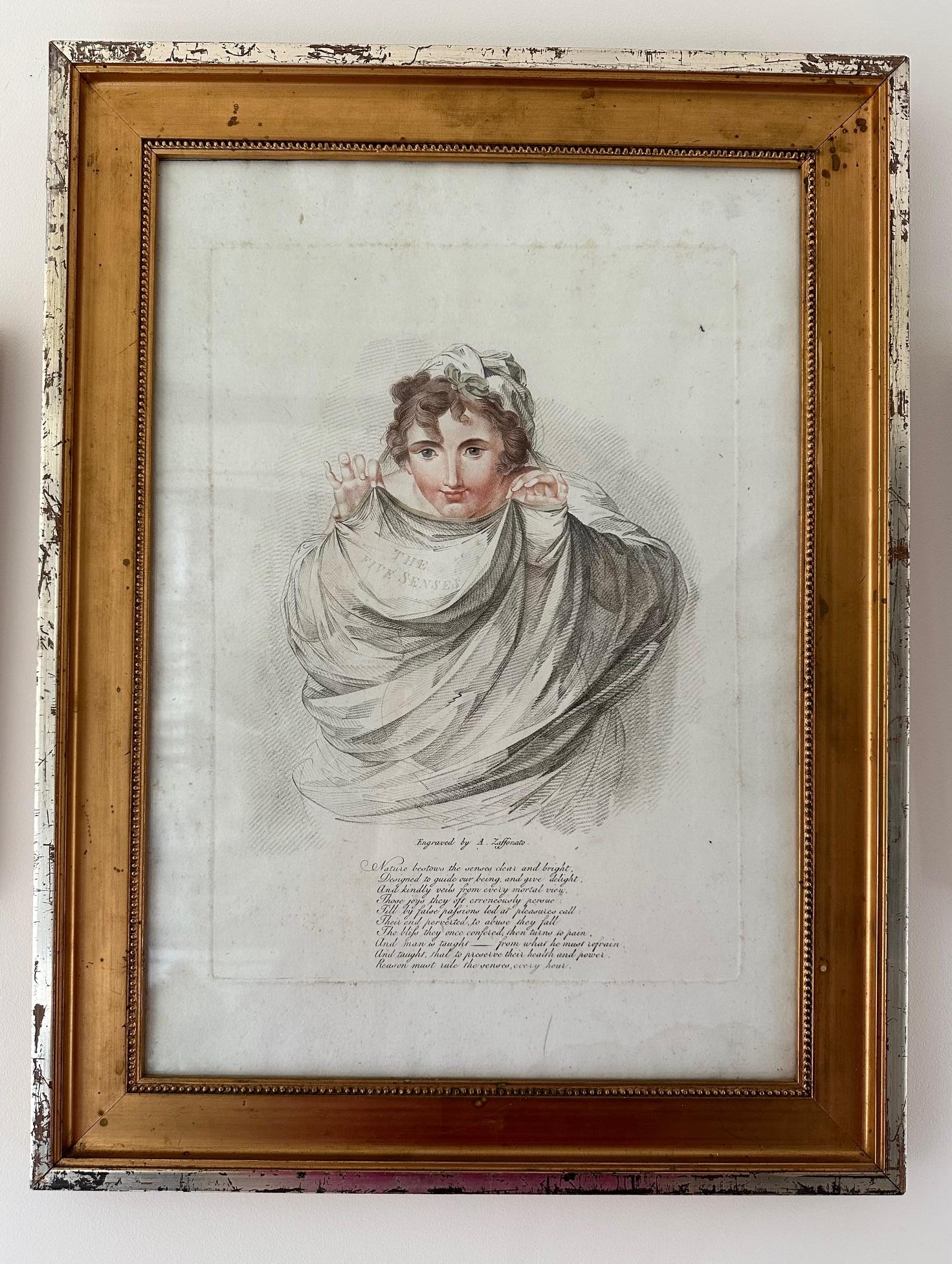 Charming set of four framed engravings by the listed Italian printmaker Angelo Zaffonato (fl.1780s-d.1835) created around 1800.

Titled 