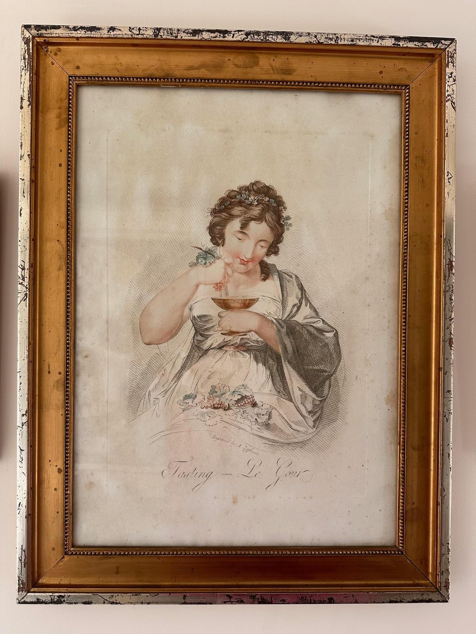 Set of 4 Original Stipple Engravings-Italian Printmaker Angelo Zaffonato c.1800 In Good Condition For Sale In Southall, GB