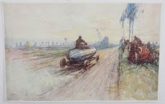Set of 4 Original Vintage Motor Racing Prints, circa 1900