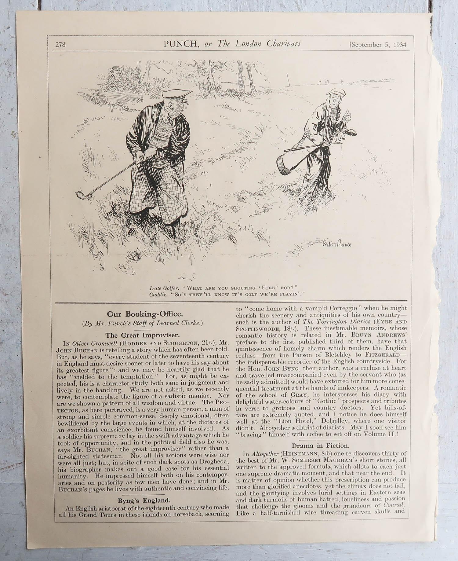 Super golfing images 

Originally plates from Punch or The London Charivari

Published 1934

The measurement given is the actual image. Not the paper size



