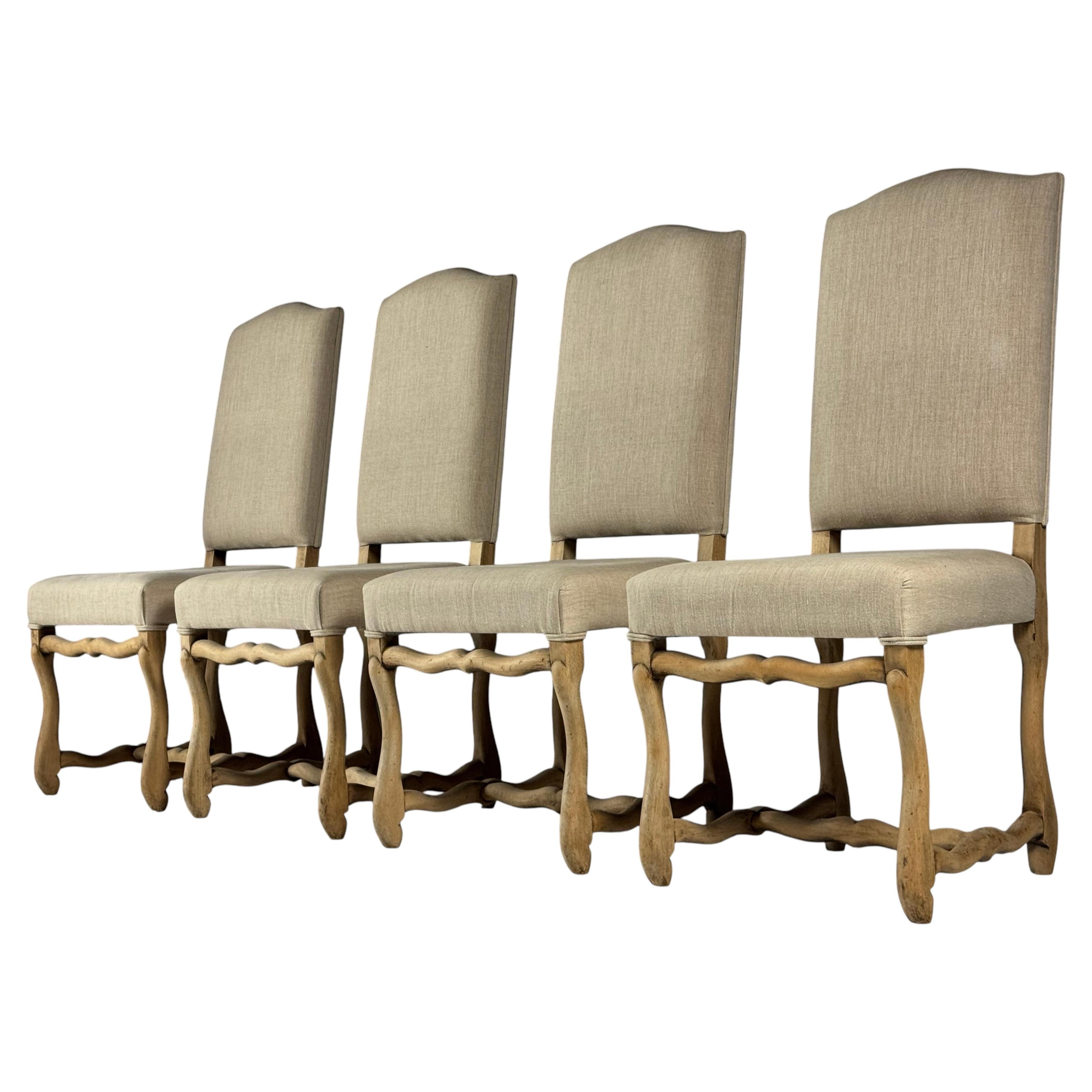 Set of 4 Os de Mouton dining chairs For Sale
