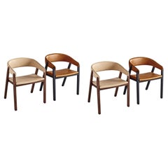 Ensemble de 4 chaises Oslo, marron, par Pepe Albargues