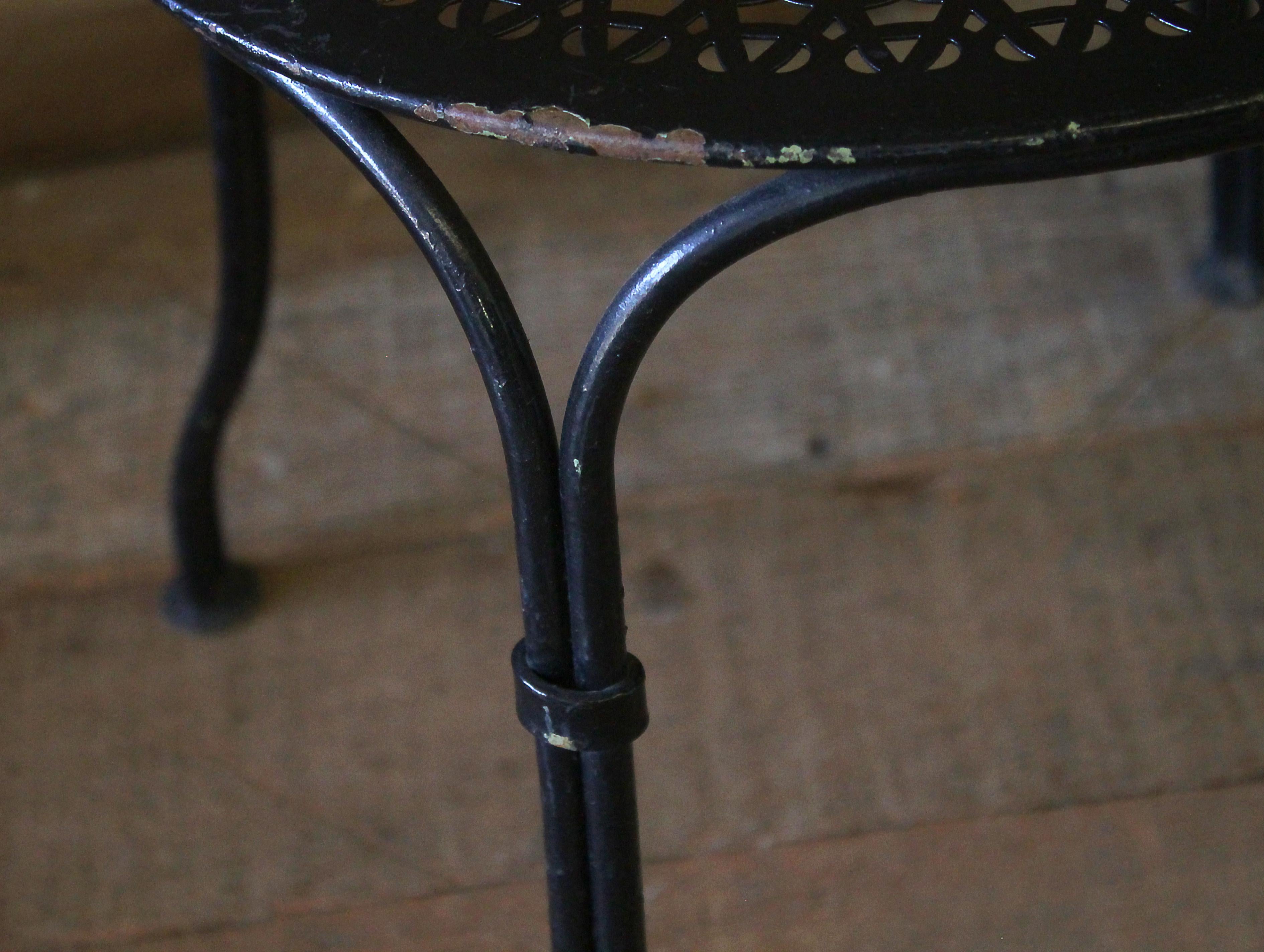 Set of 4 Outdoor Black Antique European Iron Bistro Chairs 8